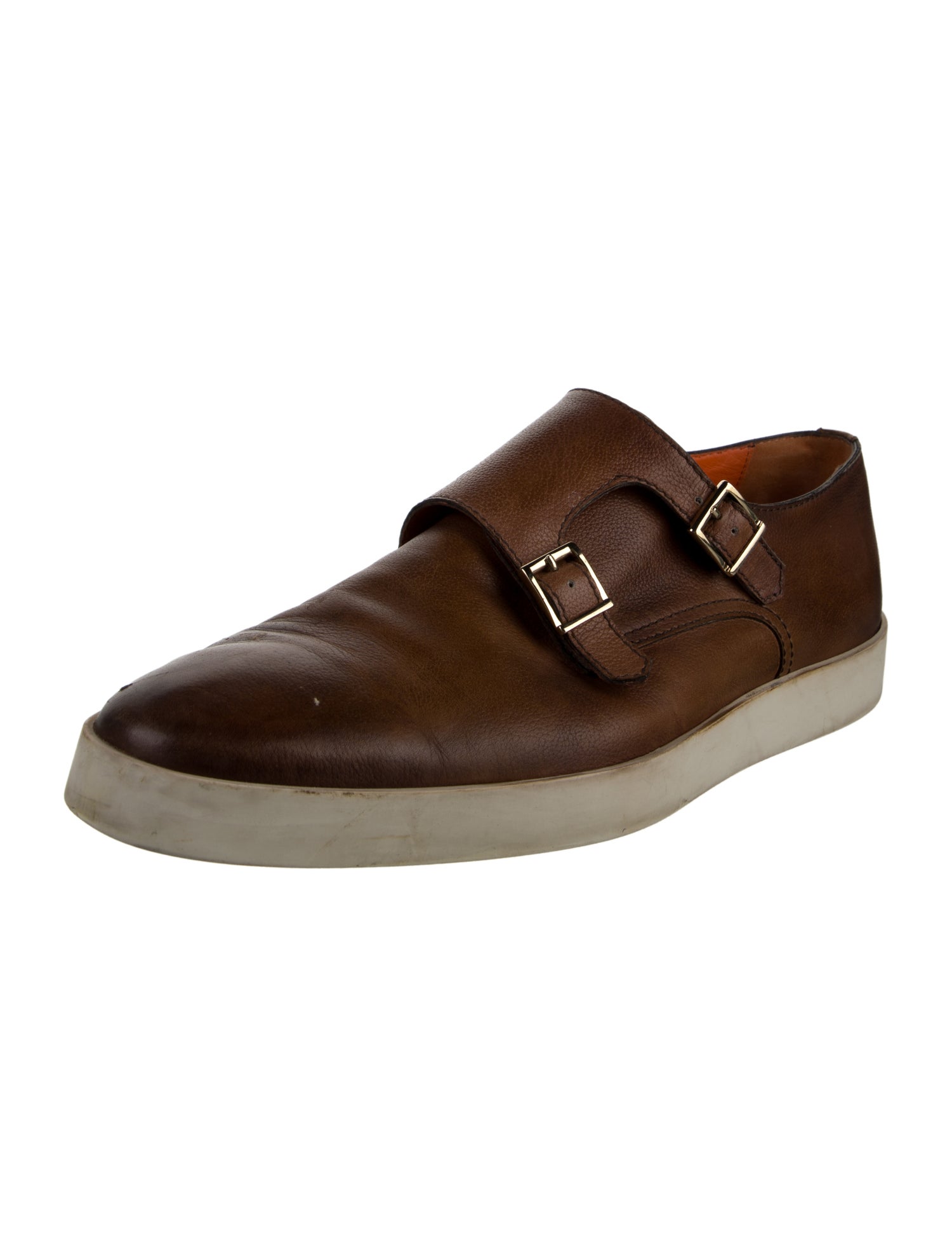 Santoni Leather Monk Straps