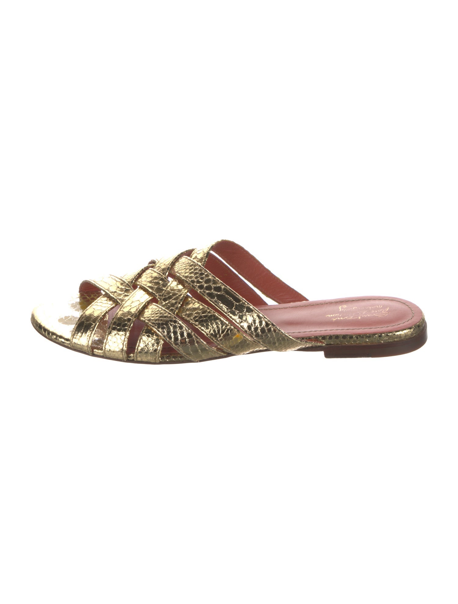 Santoni Snakeskin Animal Print Slides