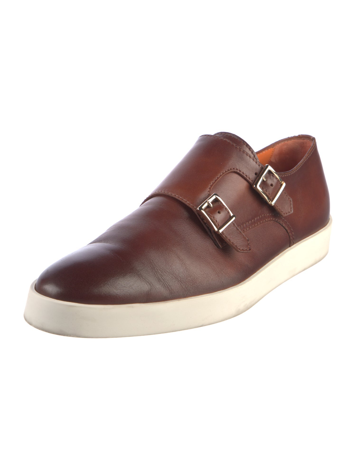 Santoni Leather Monk Straps