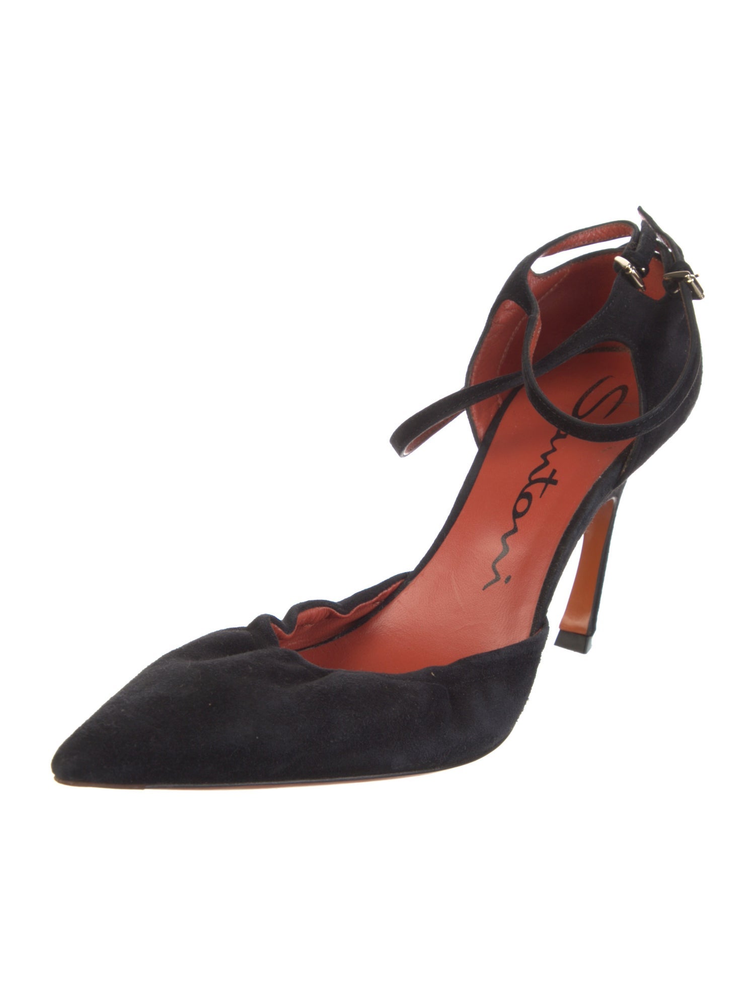 Santoni Suede D'Orsay Pumps
