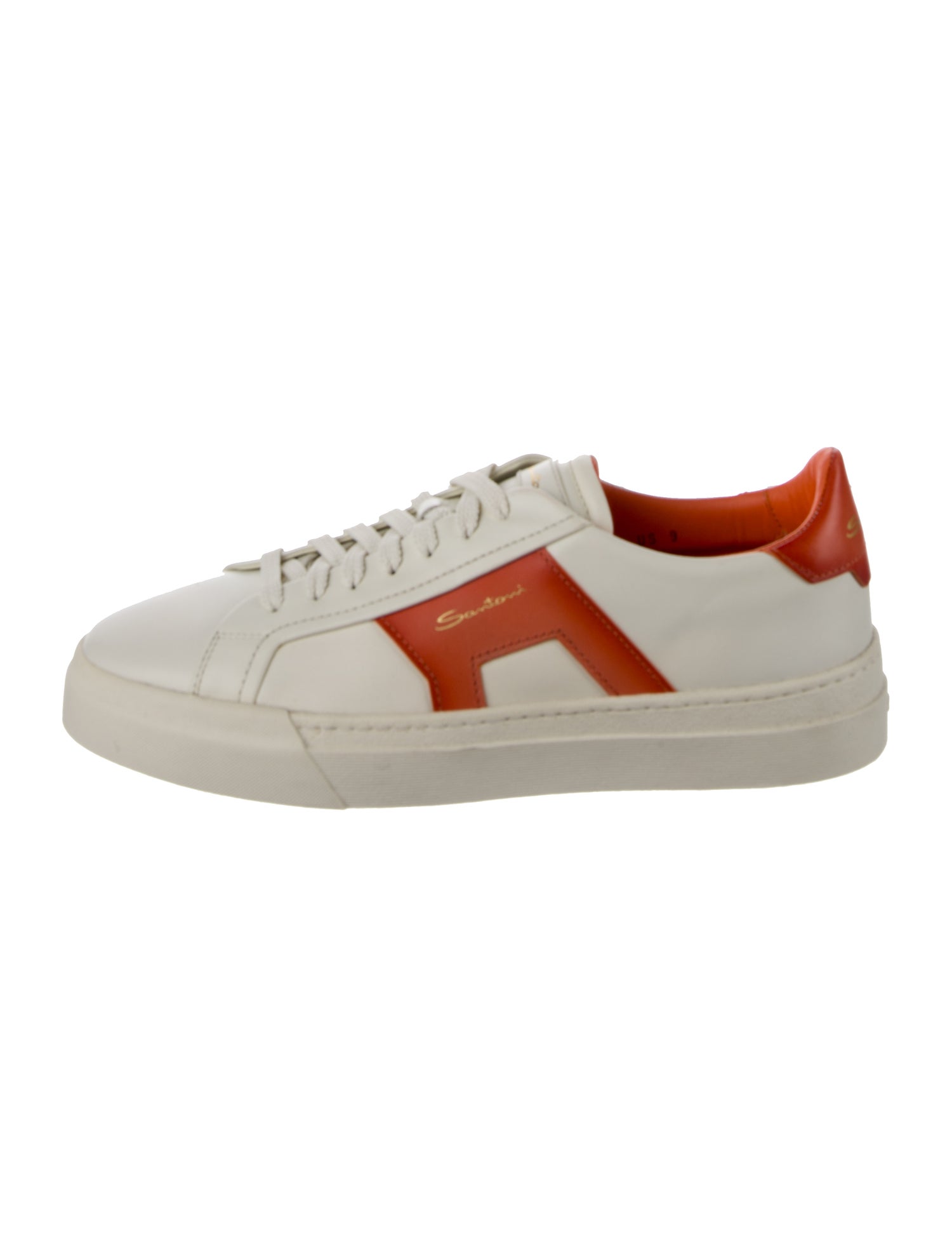 Santoni Leather Printed Sneakers