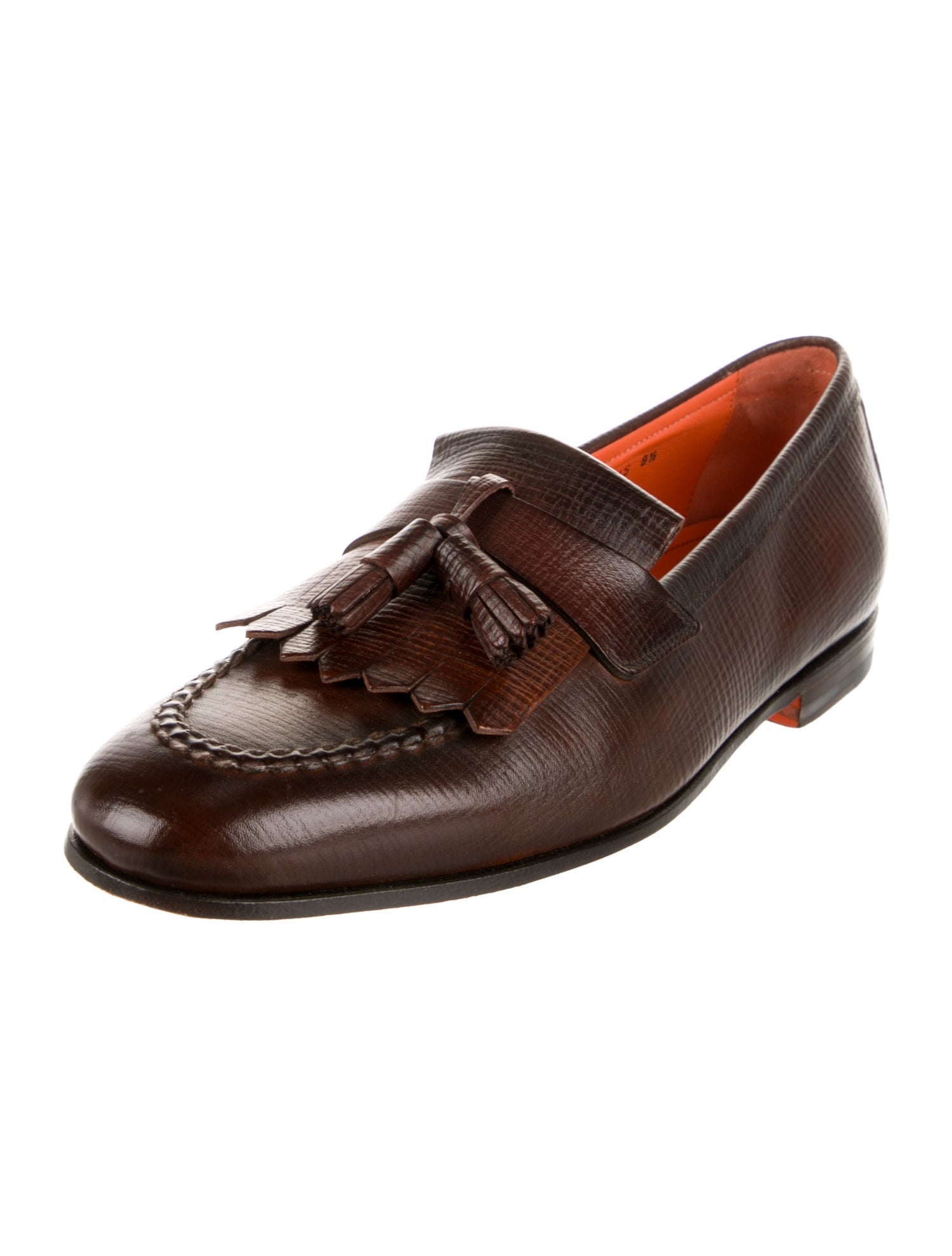 Santoni Leather Dress Loafers