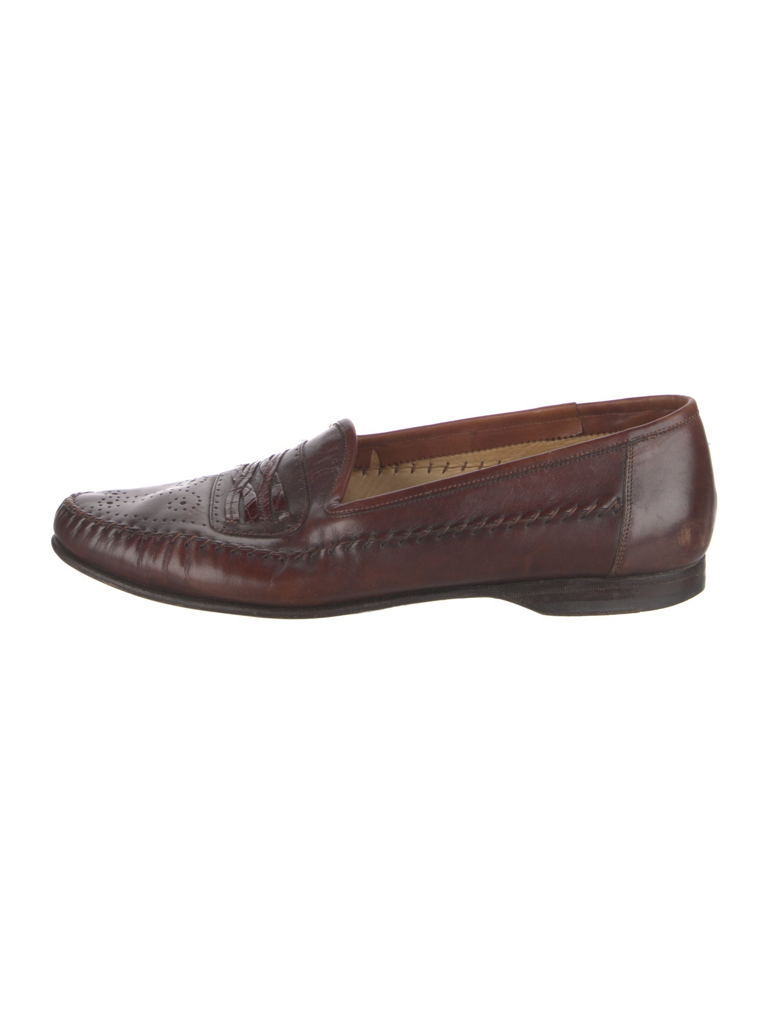 Santoni Leather Dress Loafers
