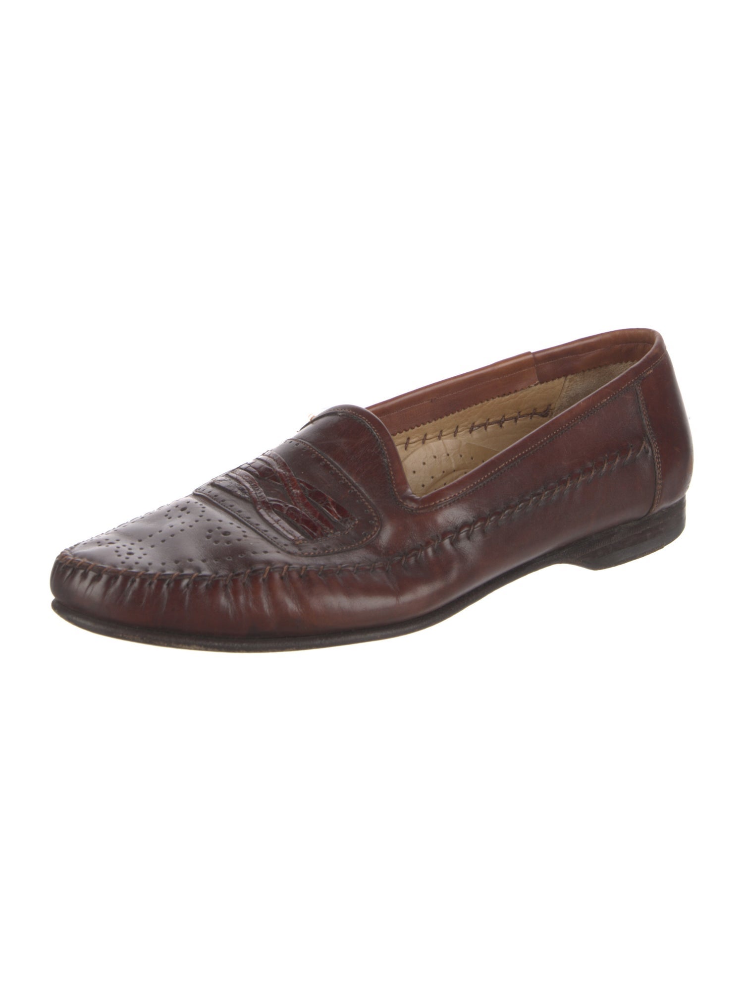Santoni Leather Dress Loafers
