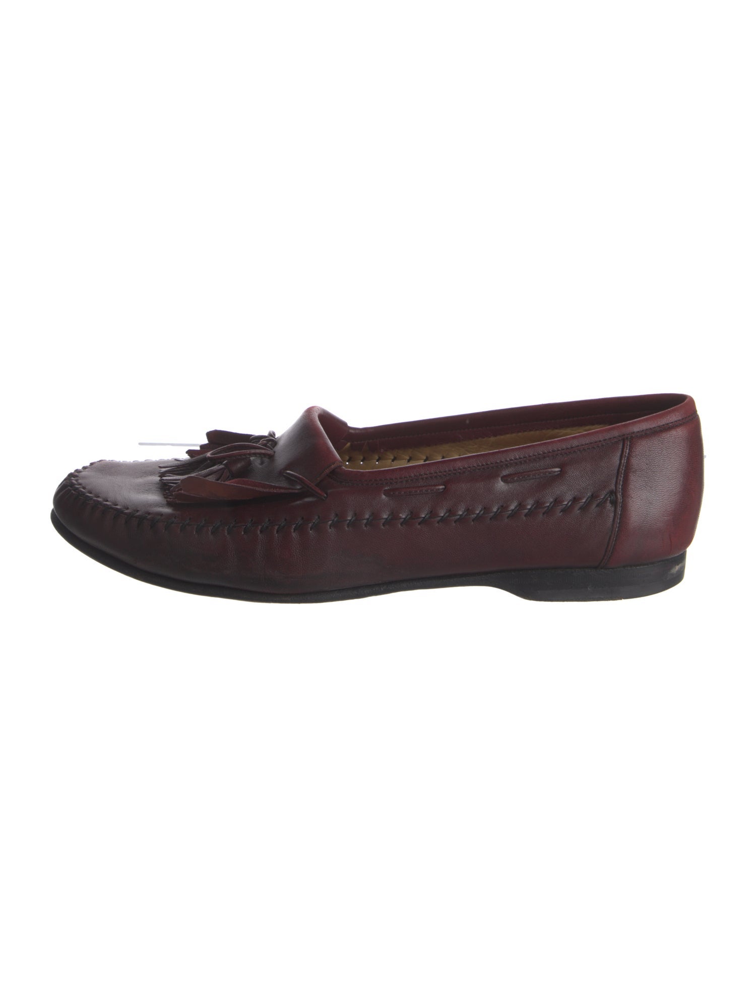 Santoni Leather Tassel Accents Boat Shoes