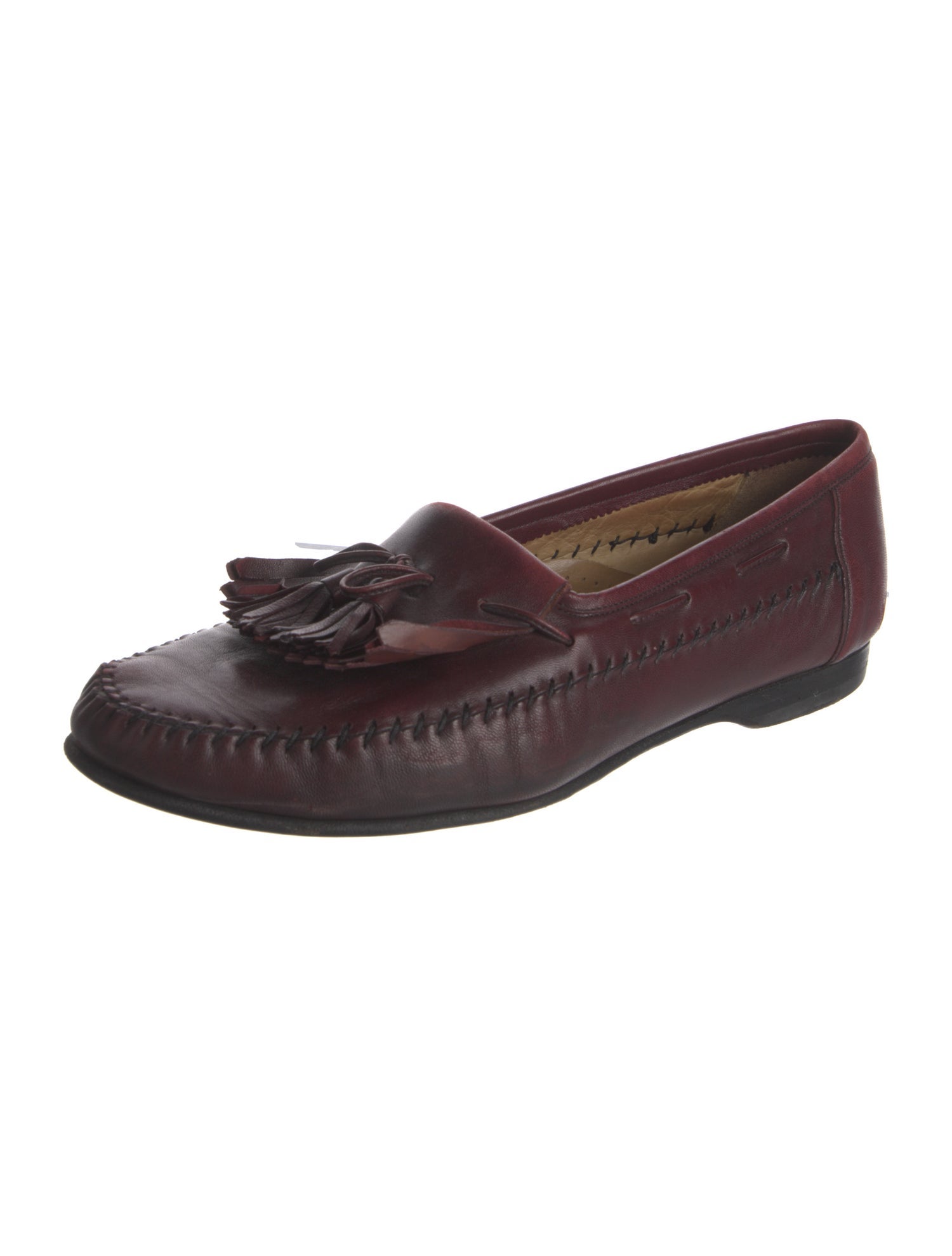 Santoni Leather Tassel Accents Boat Shoes