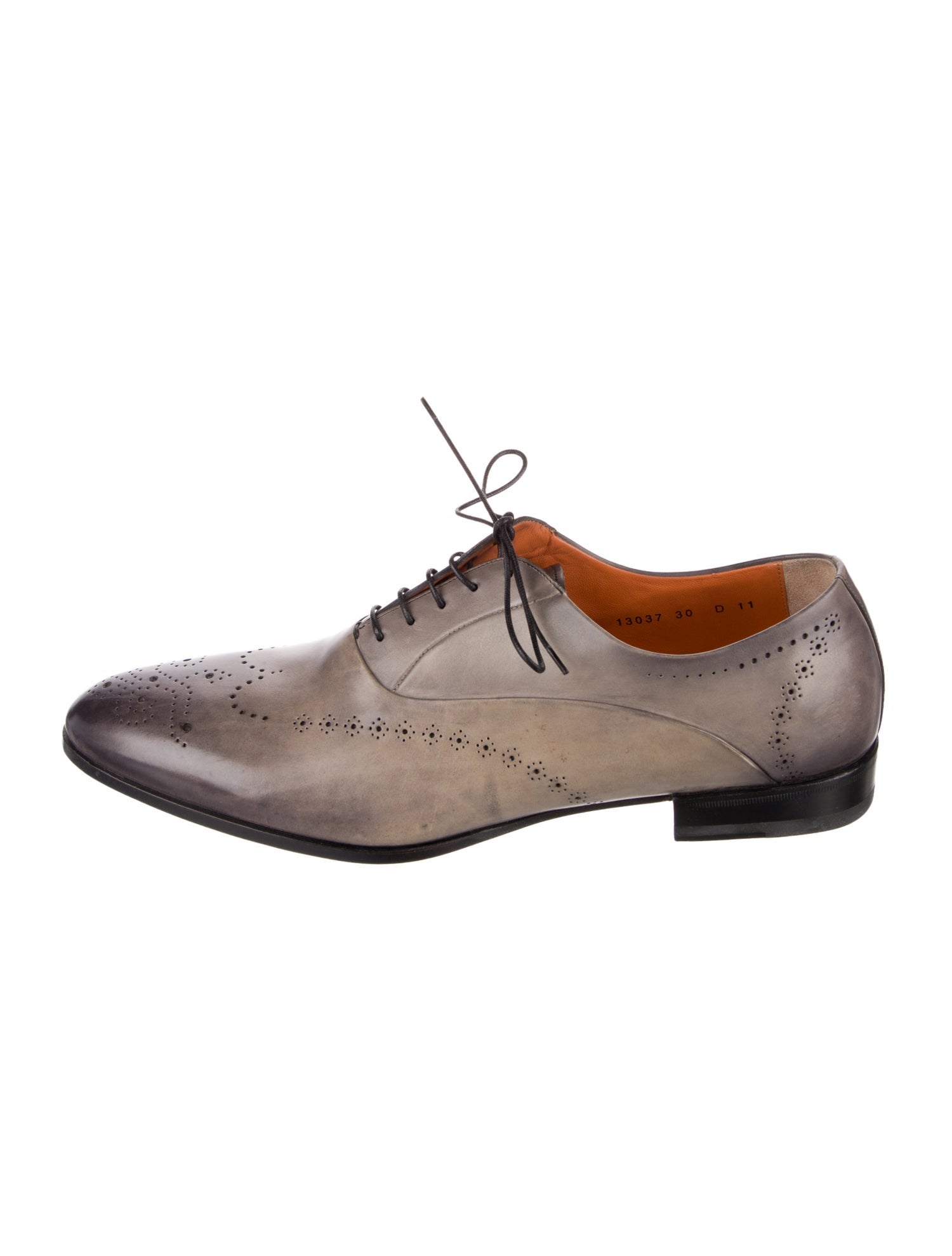 Santoni Leather Eyelet Trim Brogues