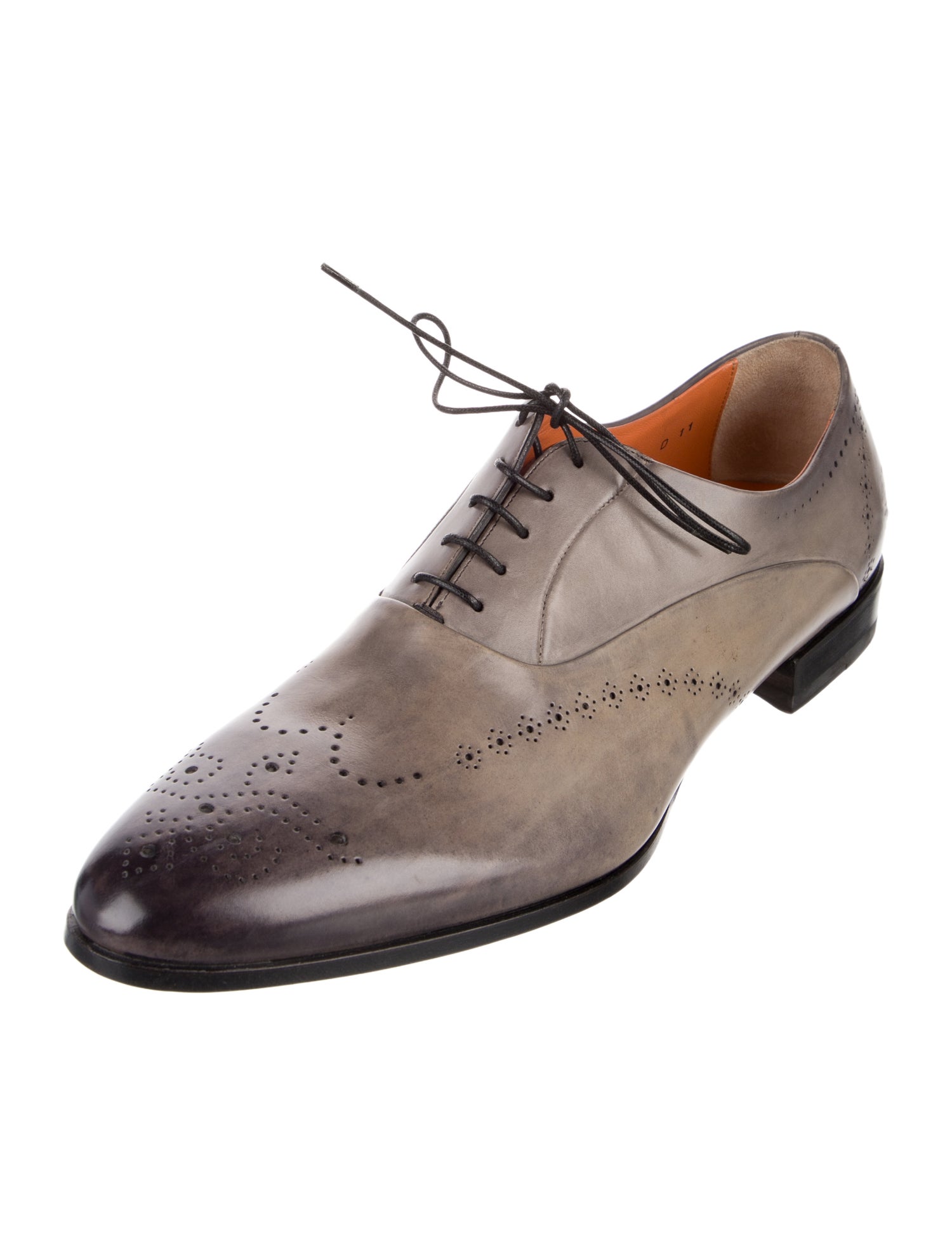 Santoni Leather Eyelet Trim Brogues
