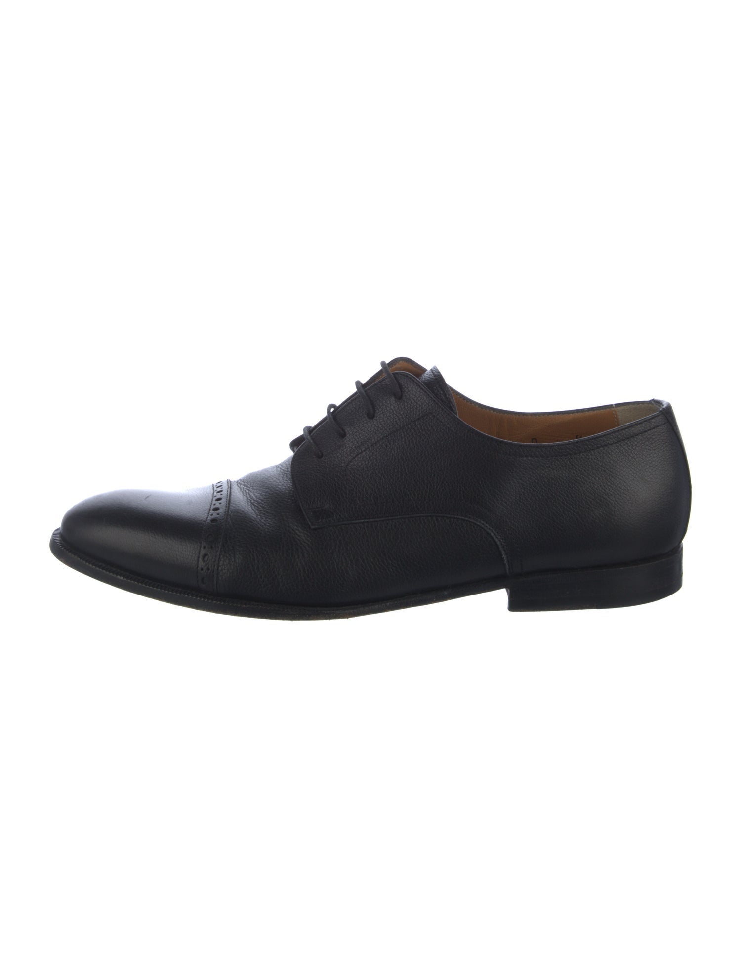 Santoni Leather Lasercut Accents Derby Shoes
