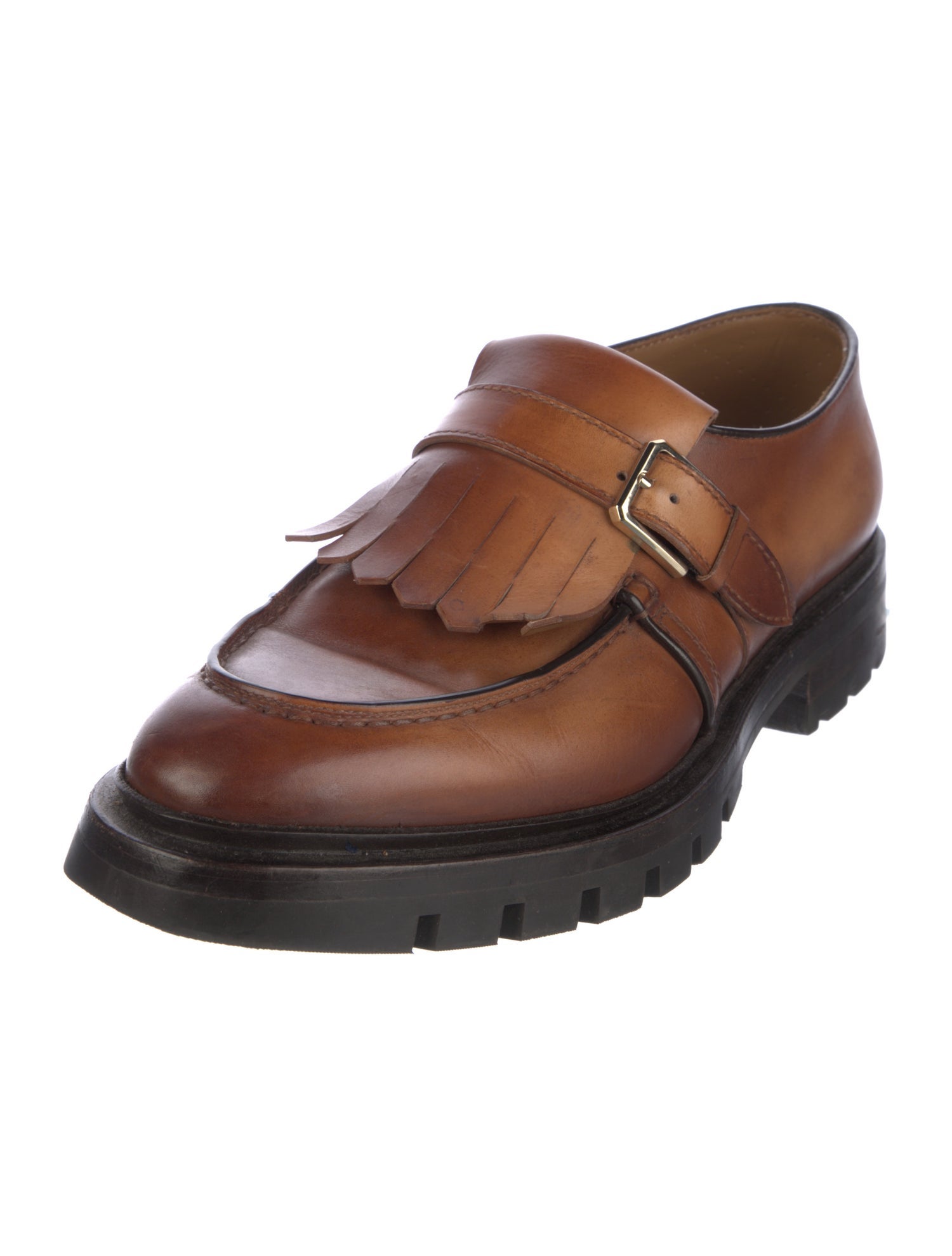Santoni Leather Monk Straps