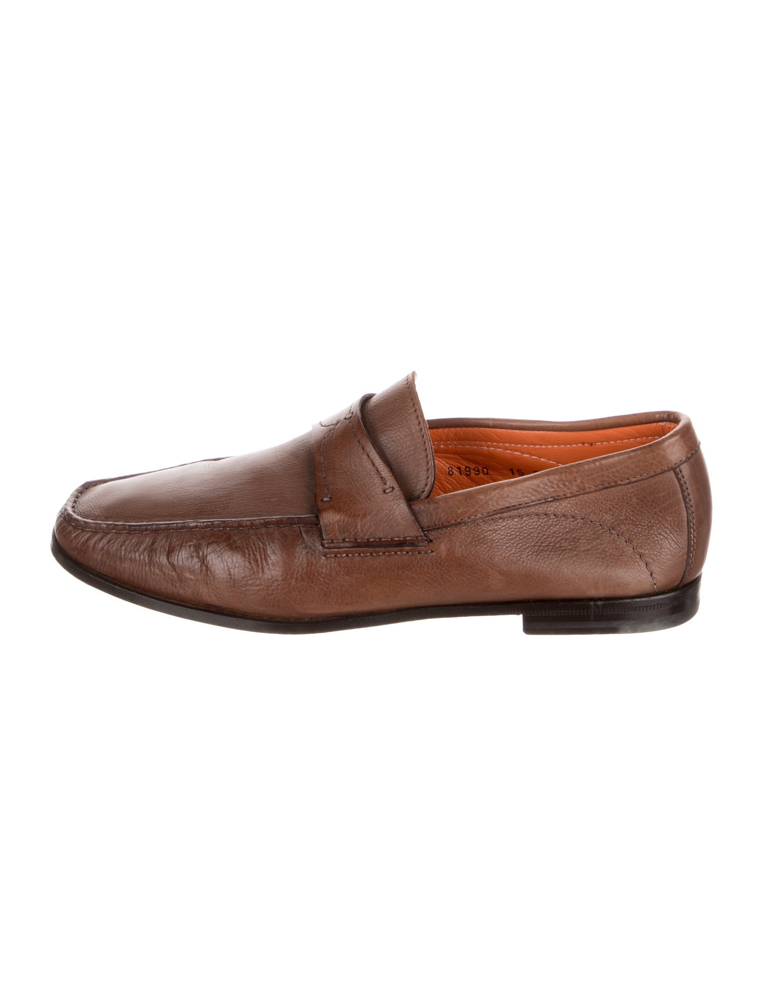 Santoni Leather Dress Loafers