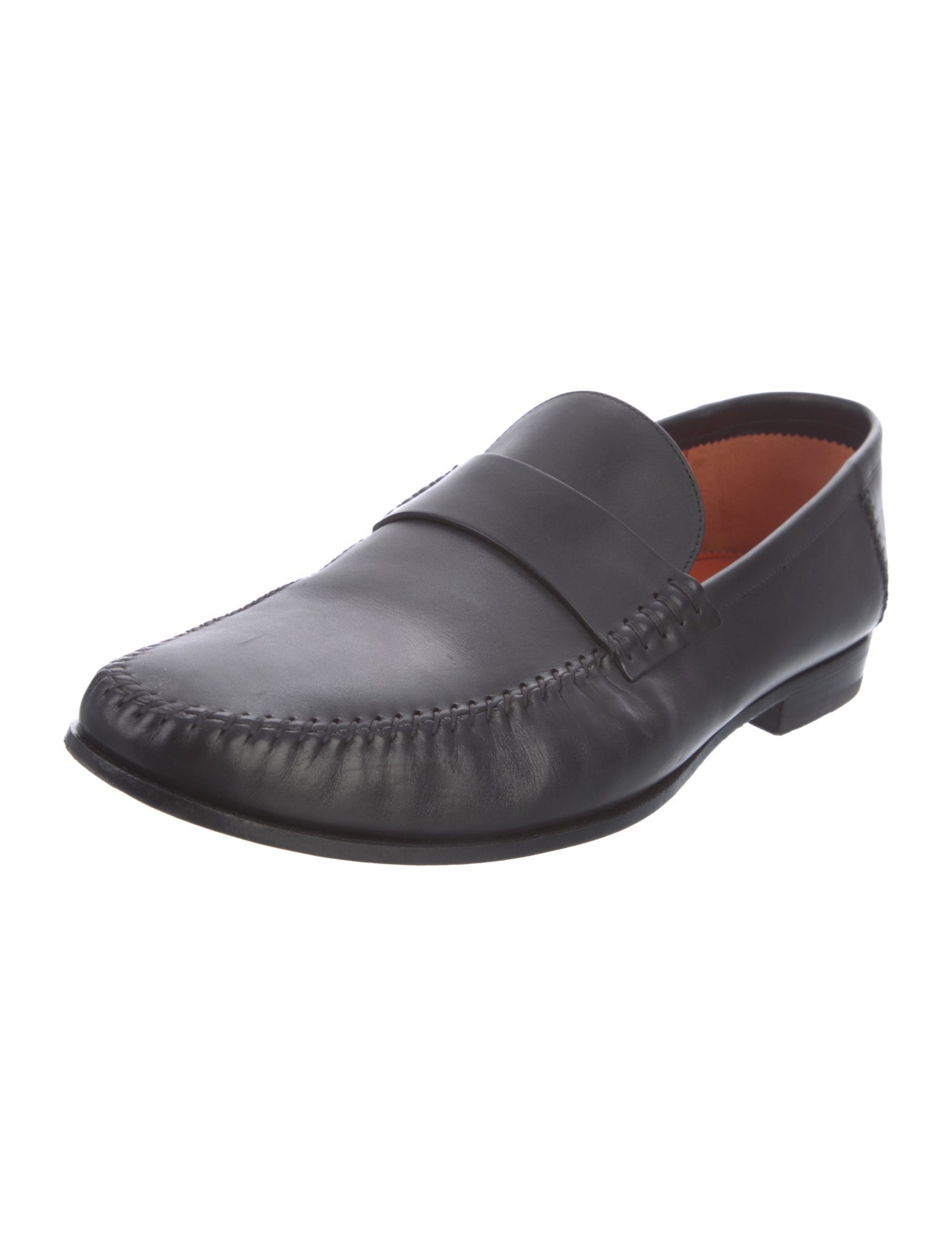 Santoni Leather Dress Loafers