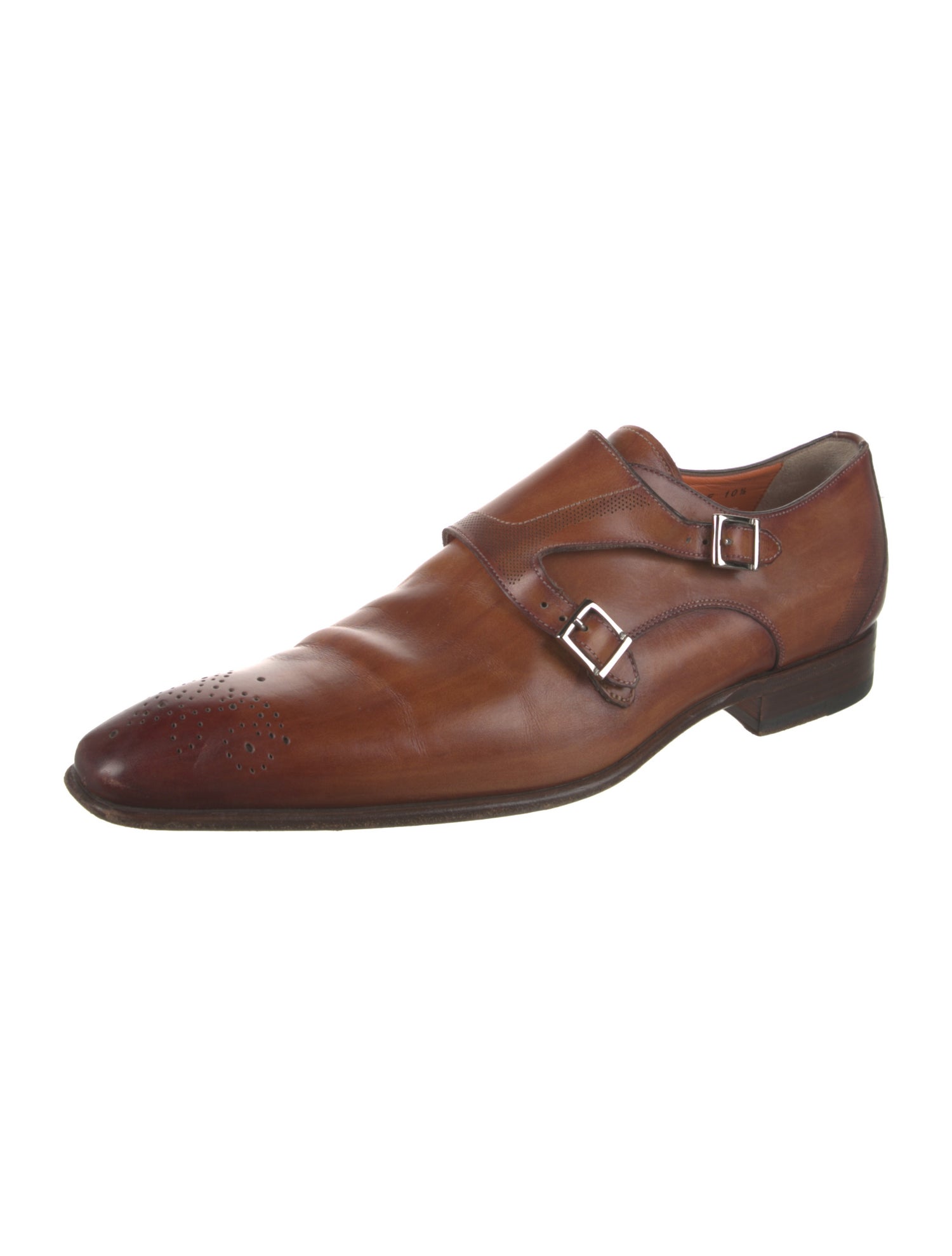Santoni Leather Monk Straps