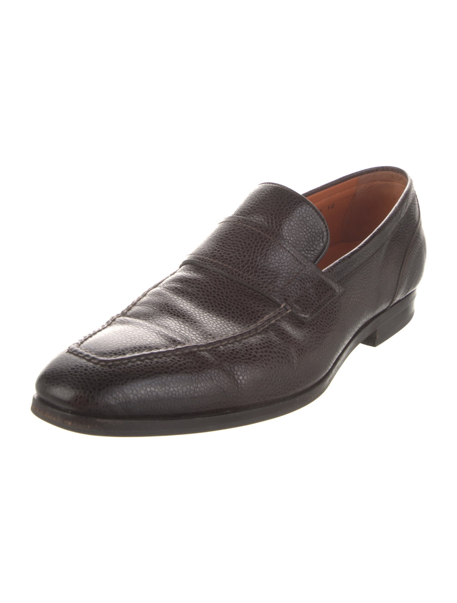 Santoni Leather Dress Loafers