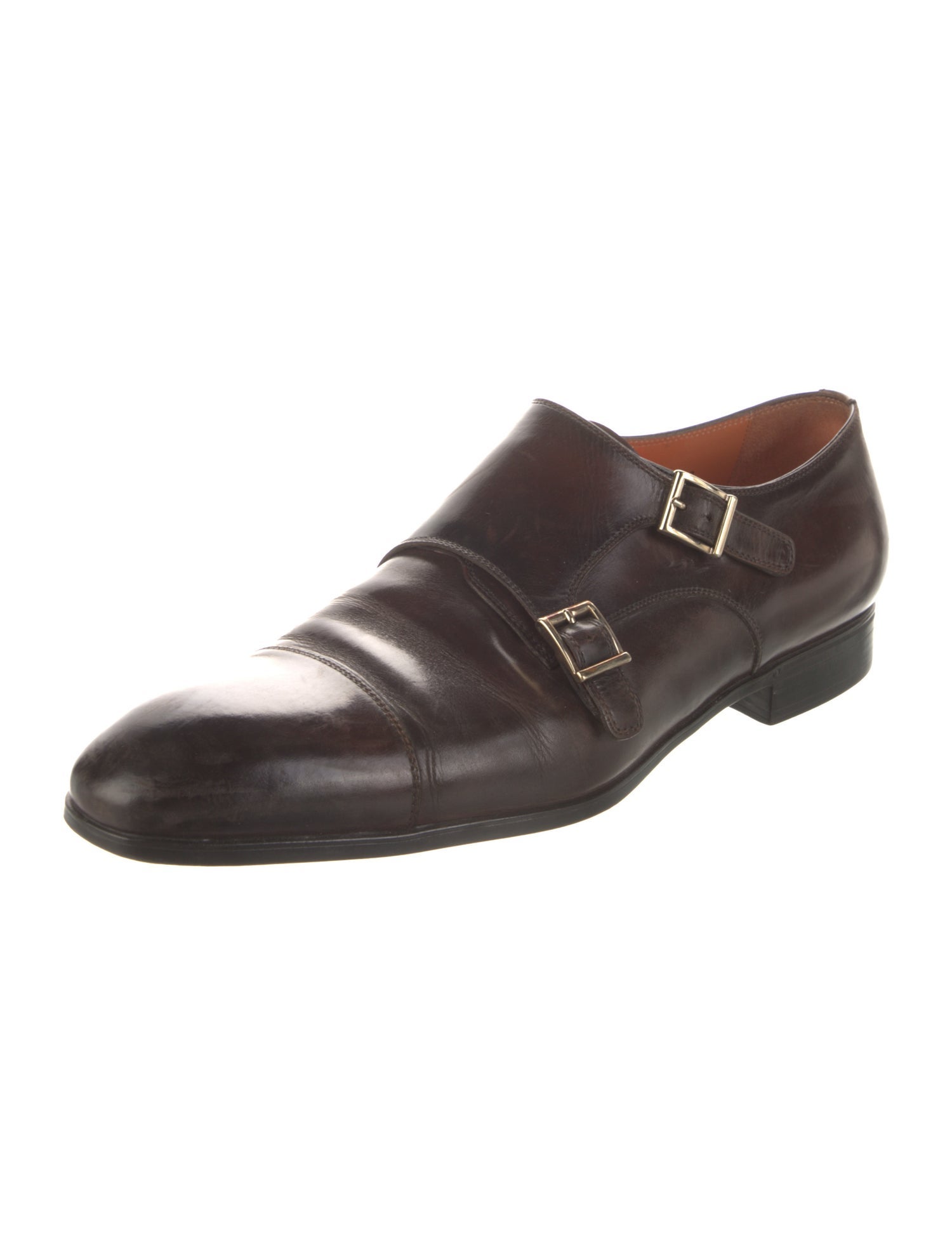 Santoni Leather Monk Straps