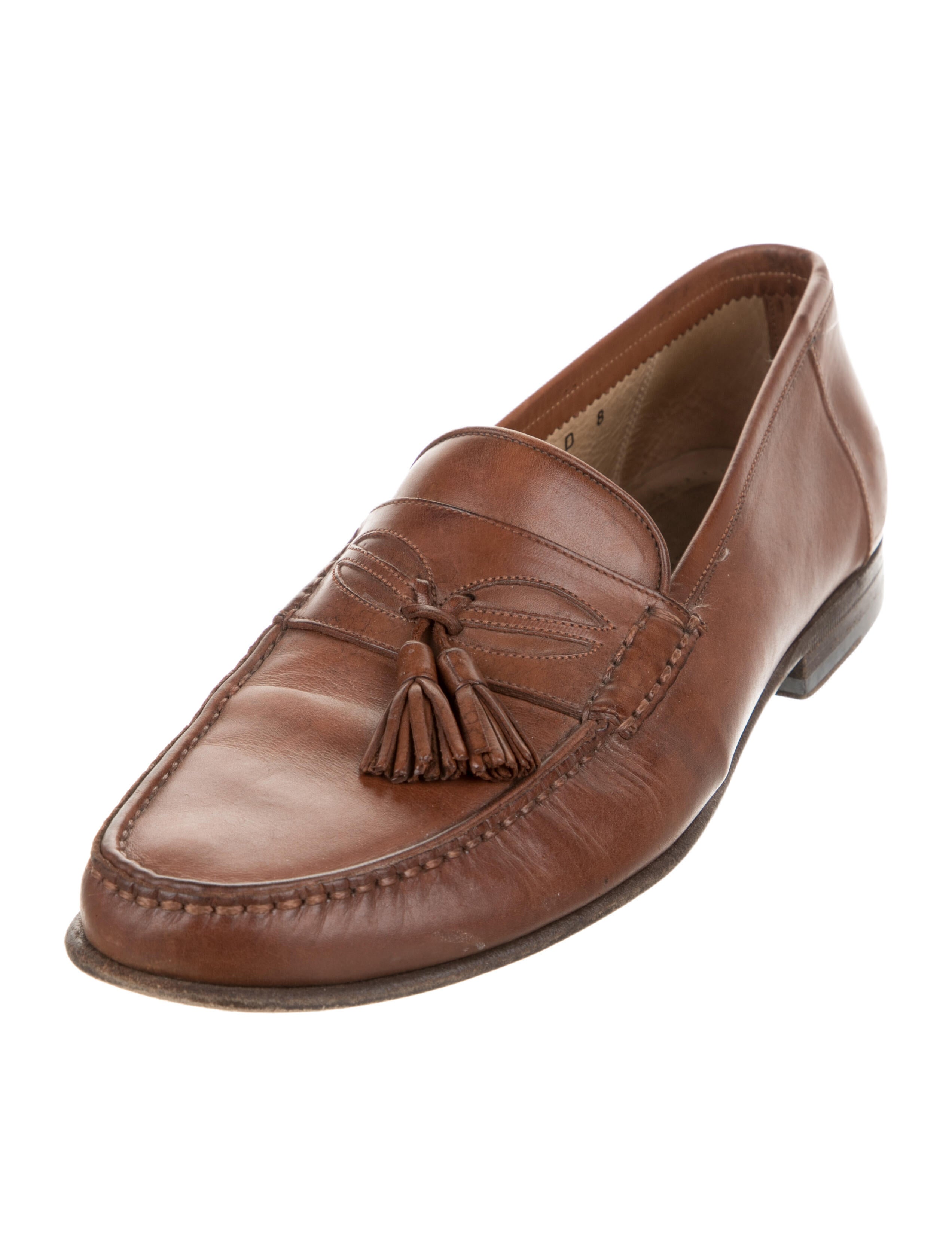 Santoni Leather Dress Loafers