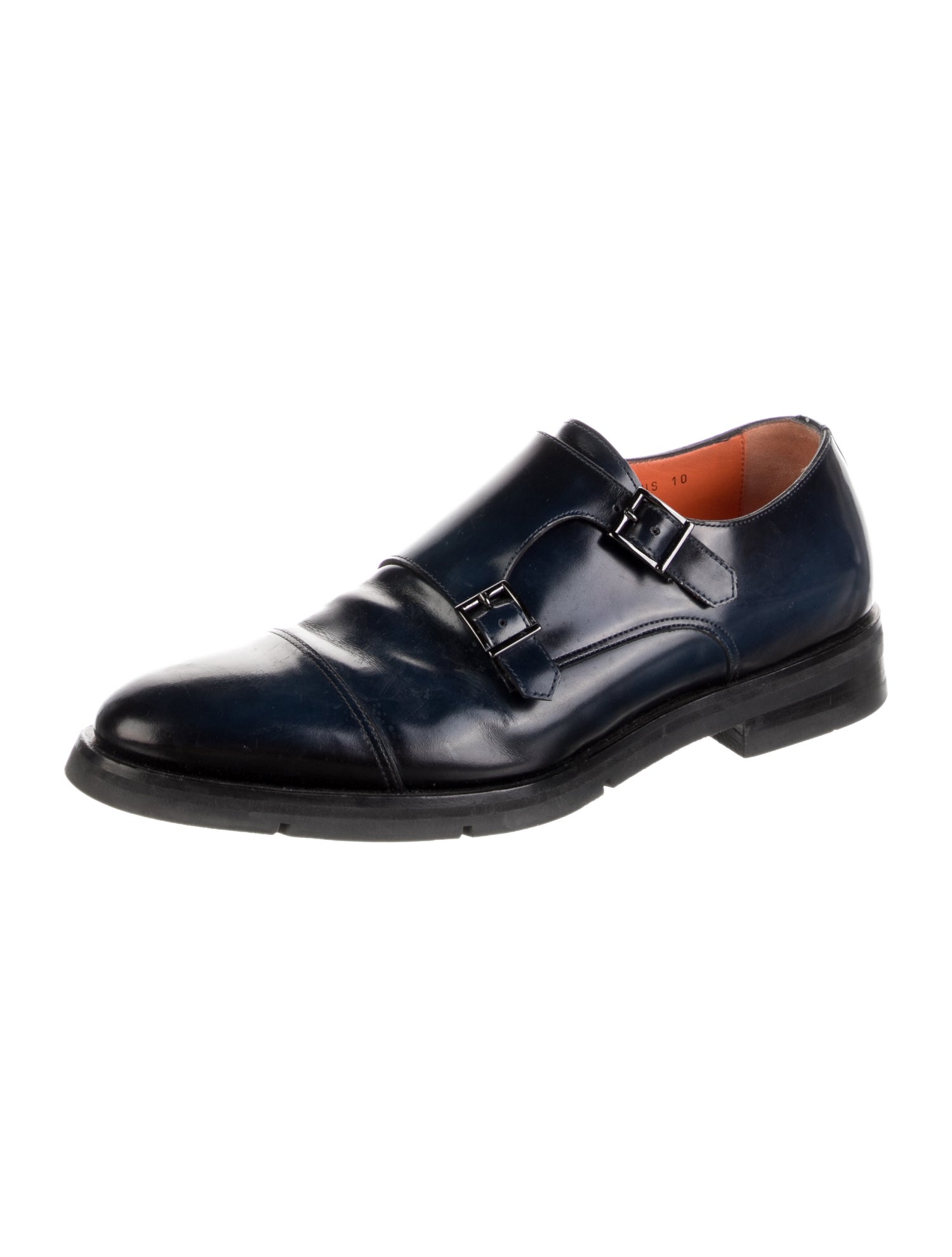 Santoni Leather Monk Straps