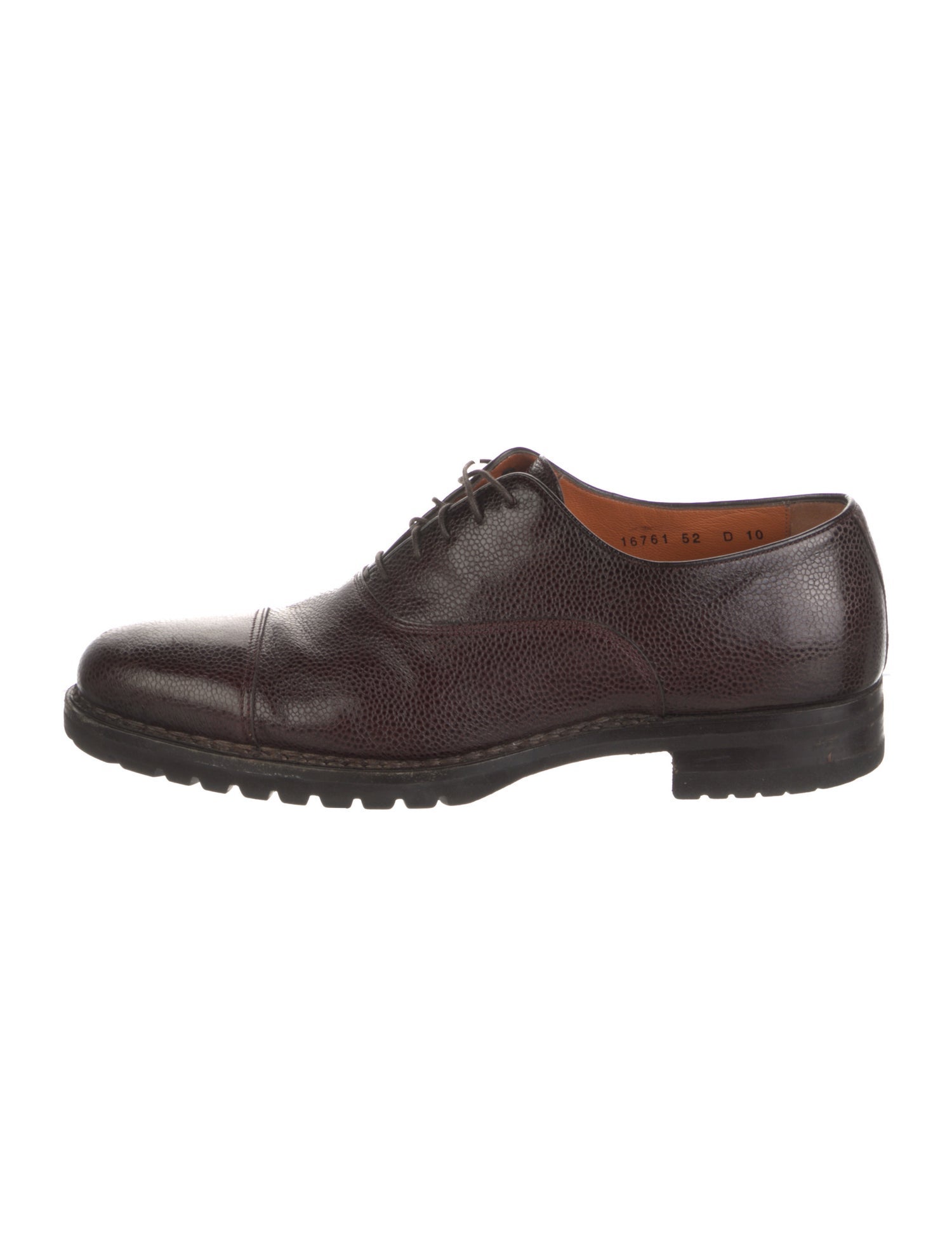 Santoni Leather Distressed Accents Oxfords