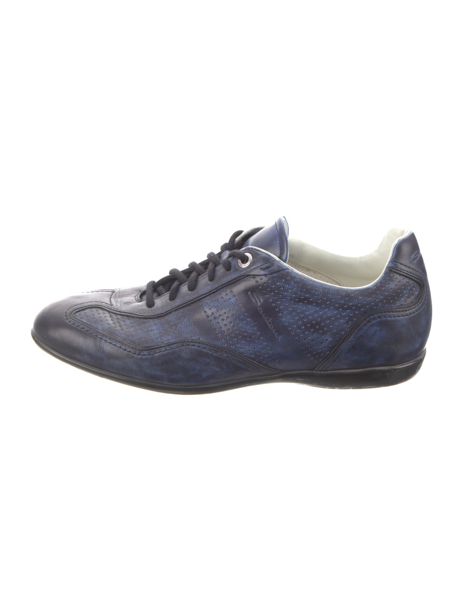 Santoni Leather Patterned Sneakers
