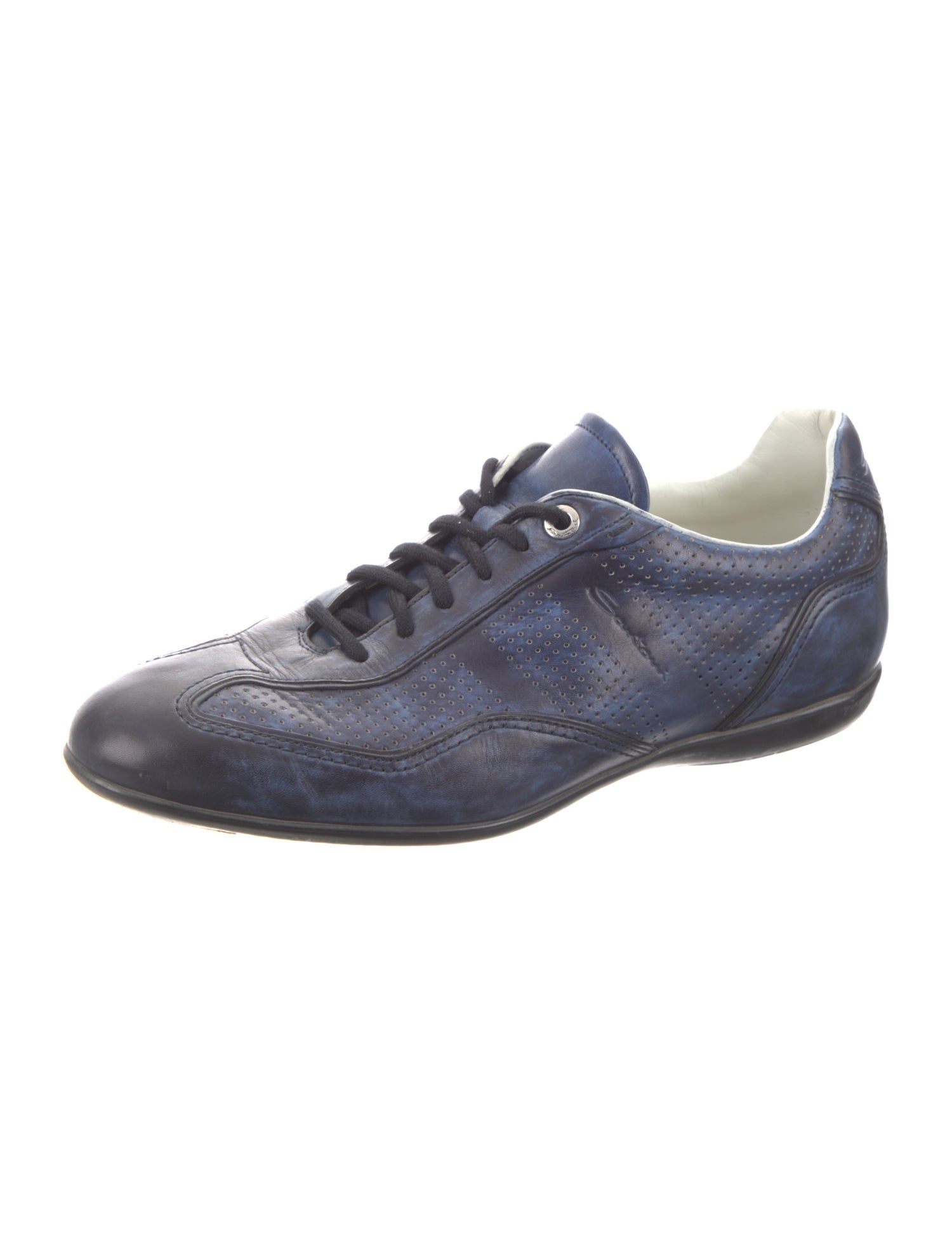 Santoni Leather Patterned Sneakers