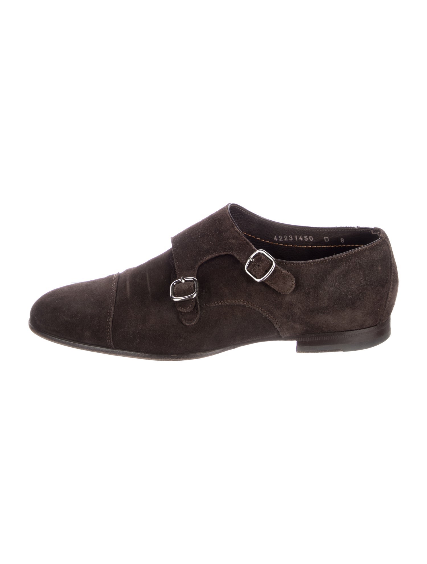 Santoni Suede Monk Straps