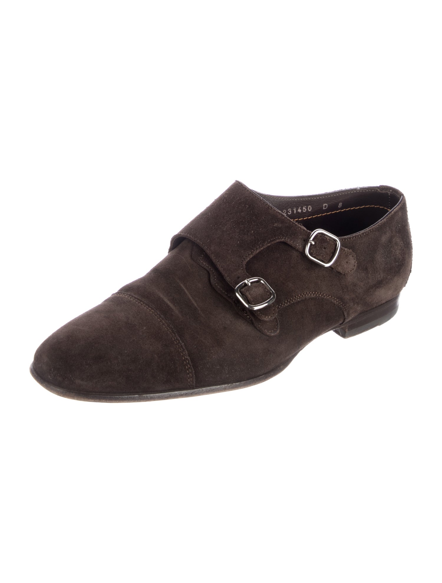 Santoni Suede Monk Straps