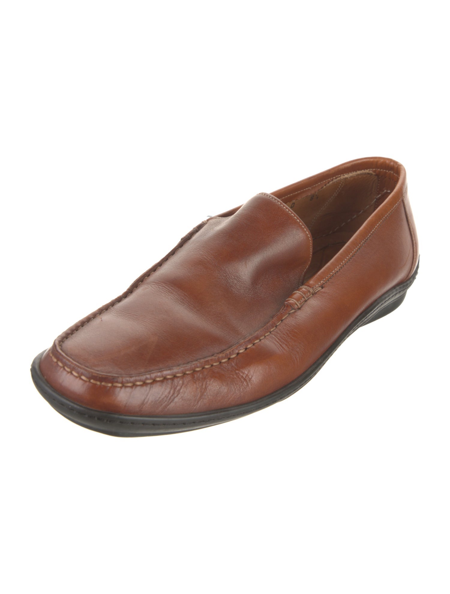 Santoni Leather Dress Loafers