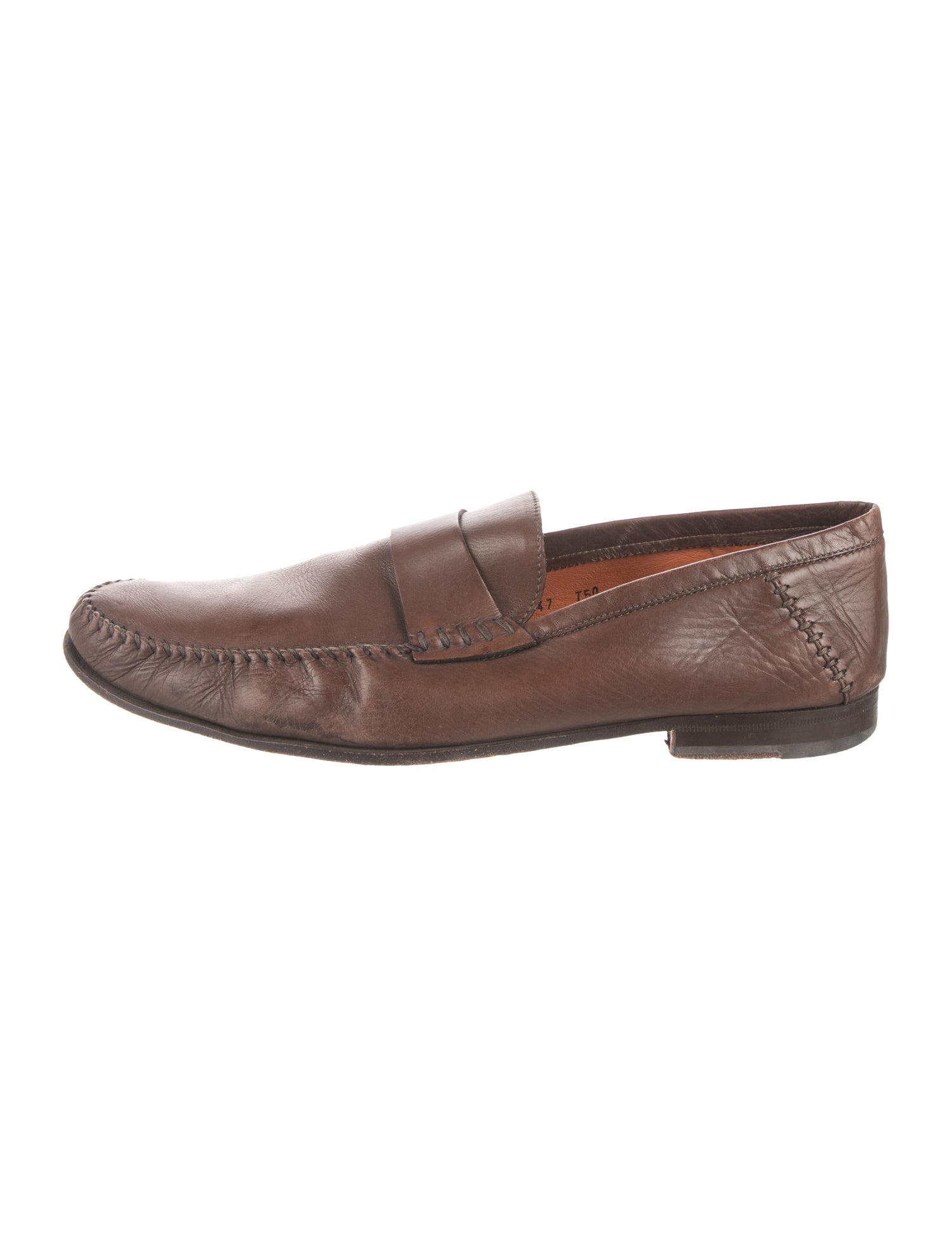 Santoni Leather Dress Loafers