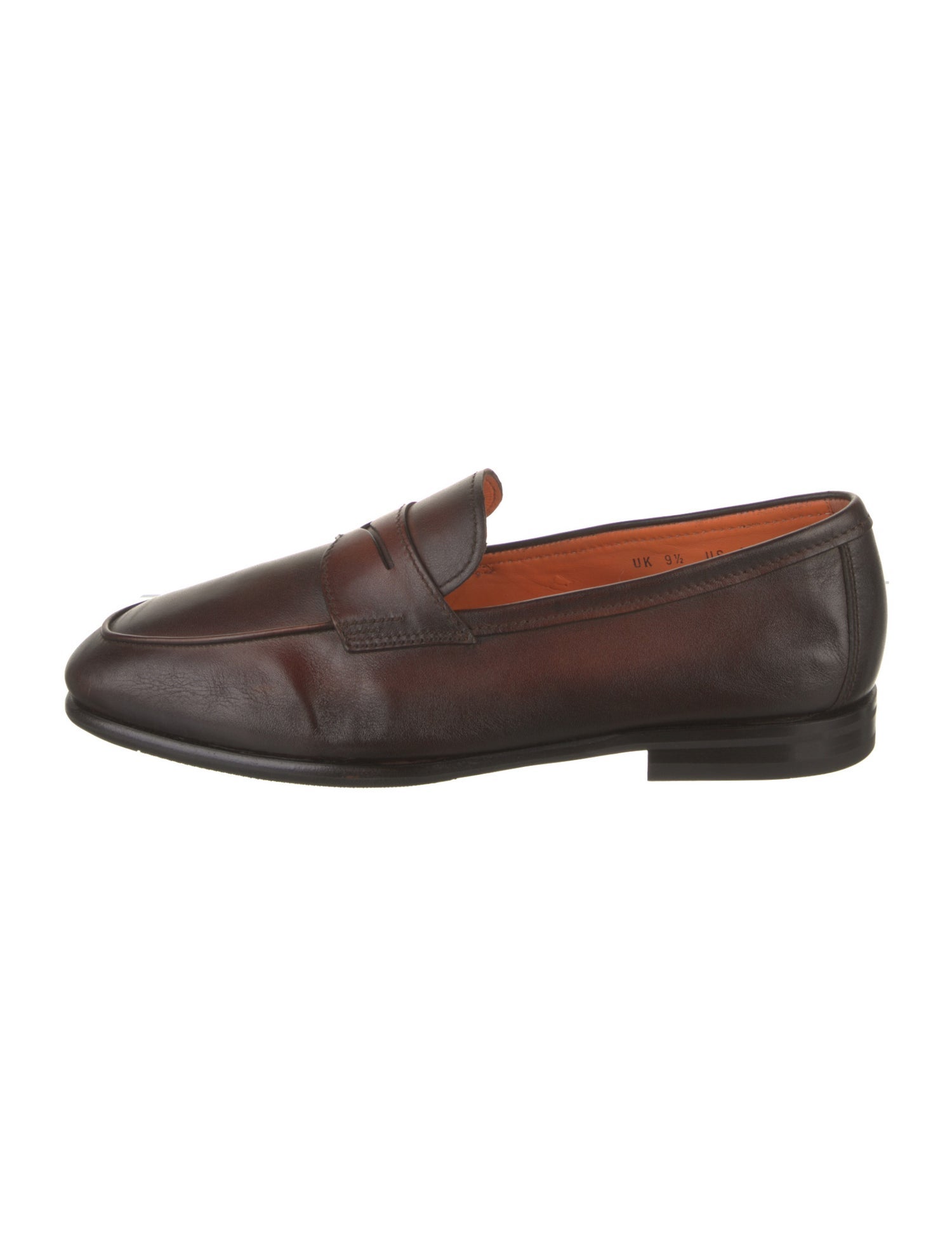 Santoni Leather Dress Loafers