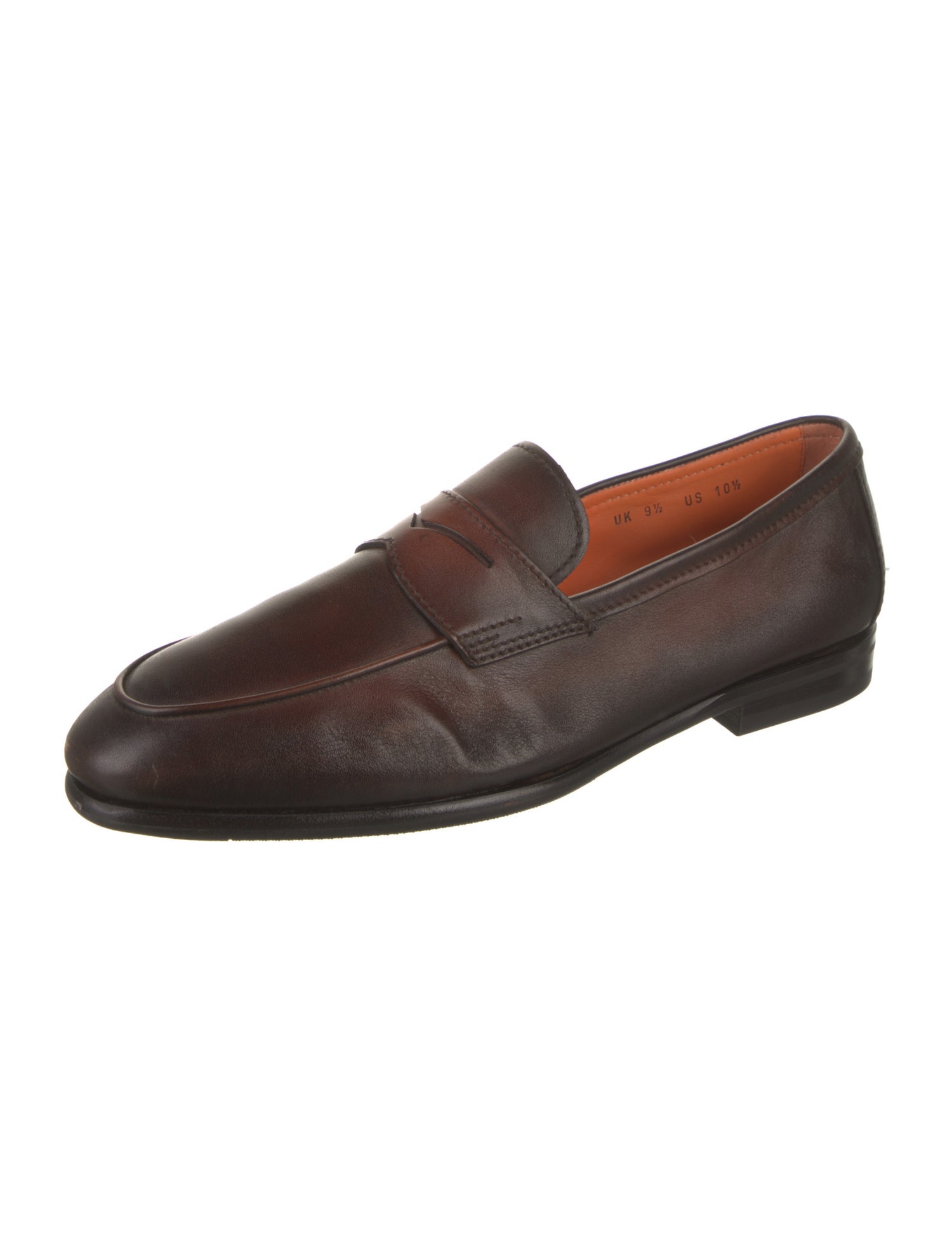 Santoni Leather Dress Loafers