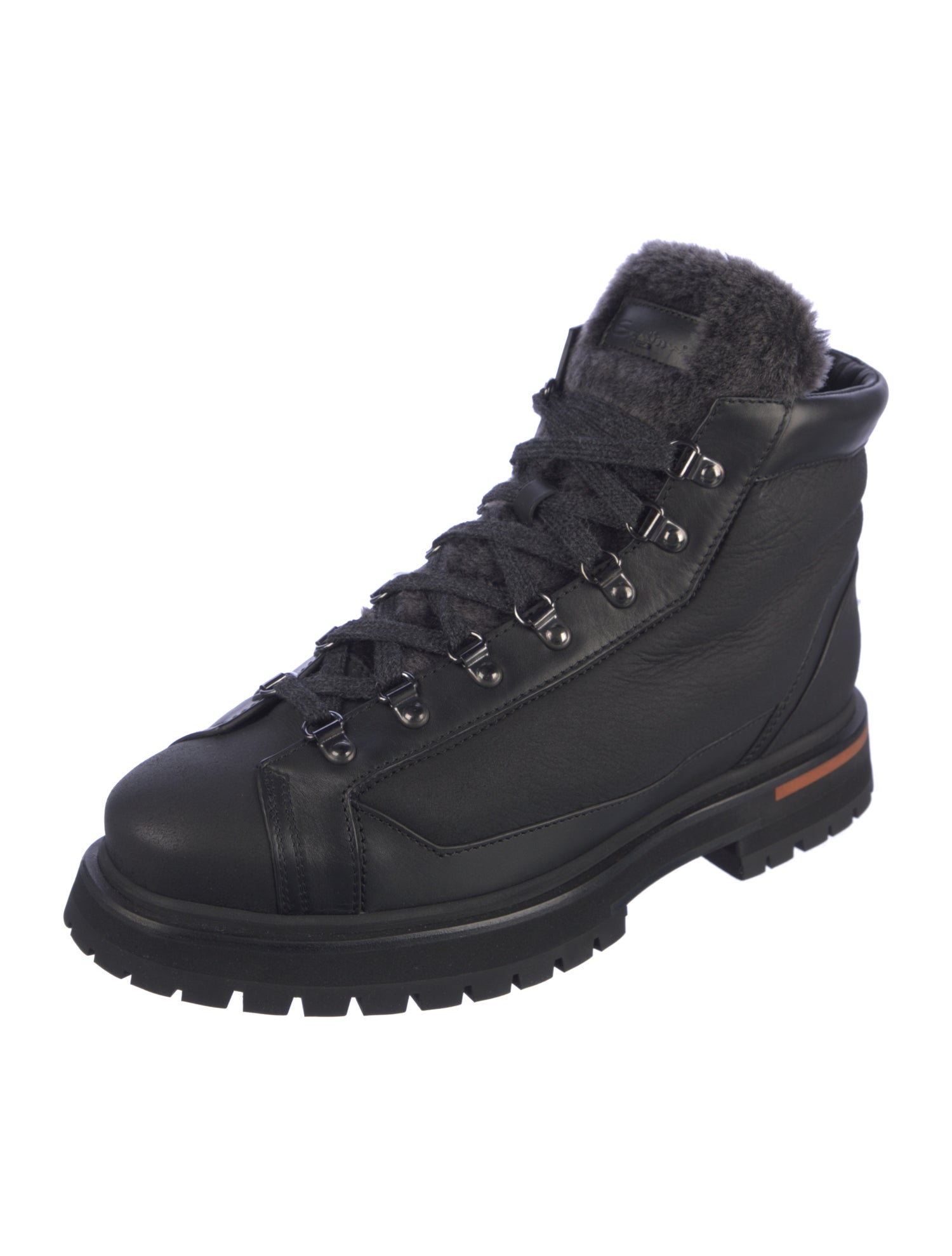 Santoni Leather Hiking Boots