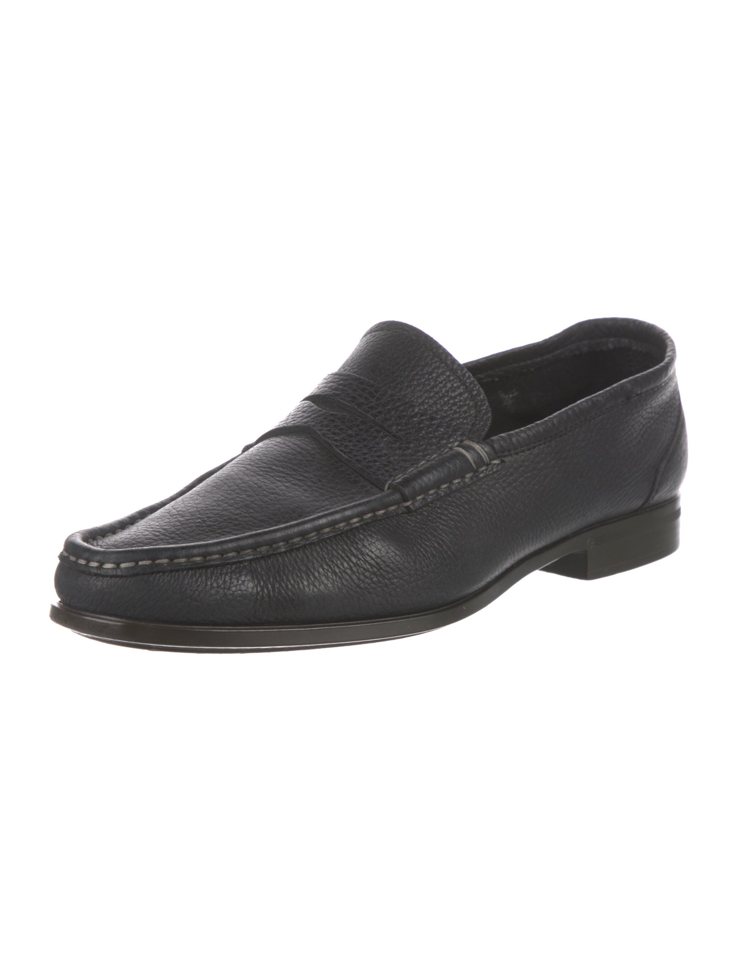 Santoni Leather Dress Loafers