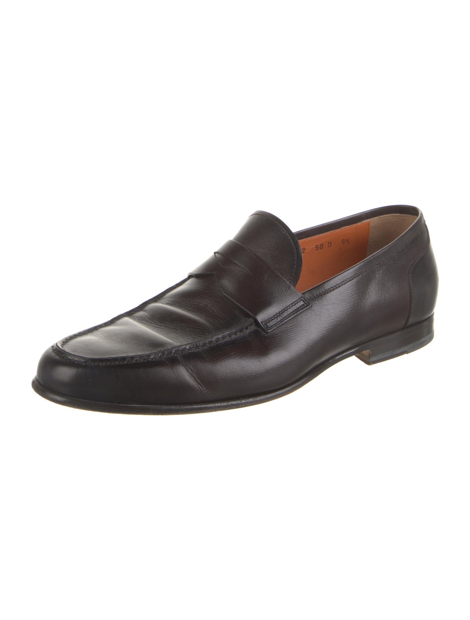 Santoni Leather Dress Loafers