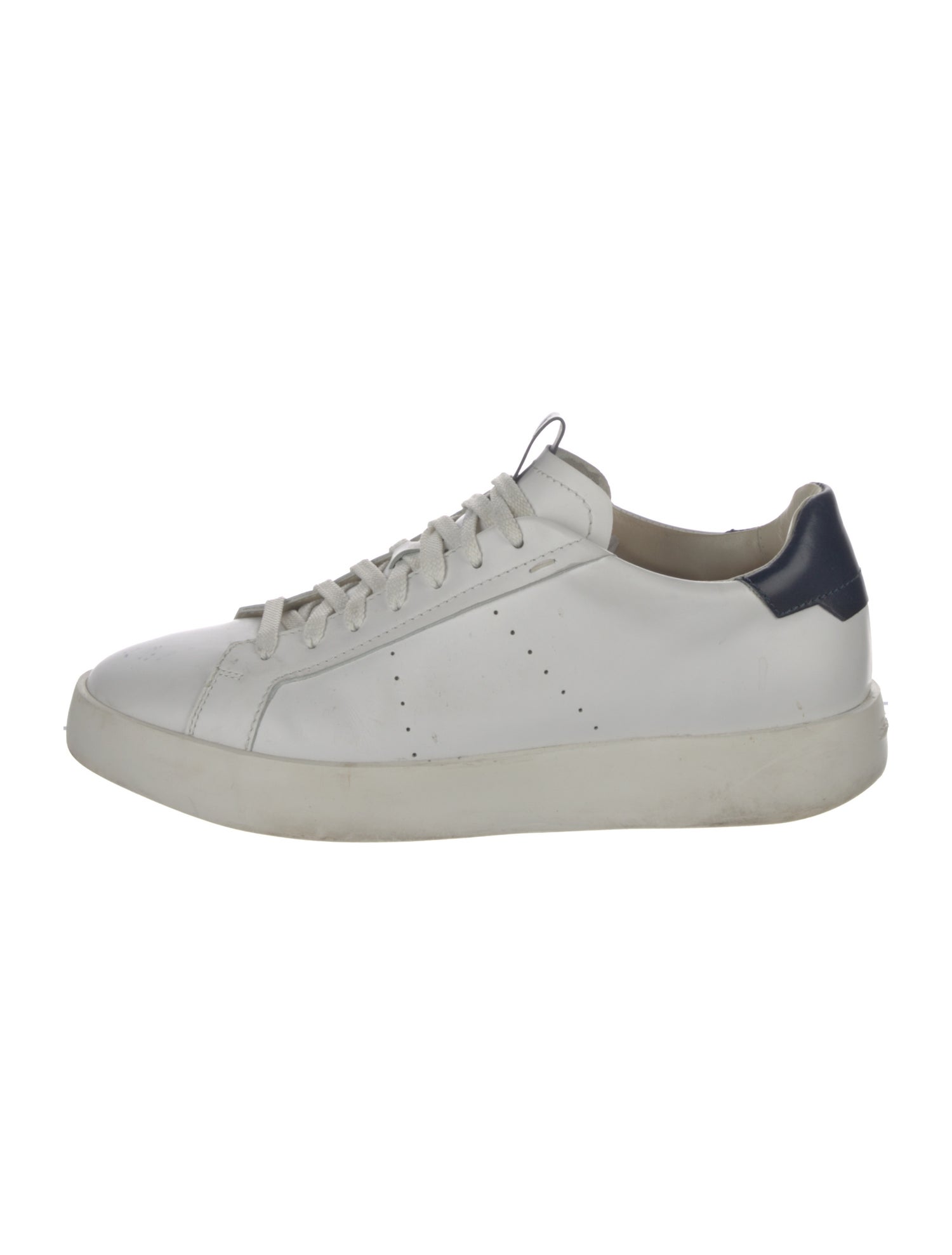 Santoni Leather Colorblock Pattern Sneakers