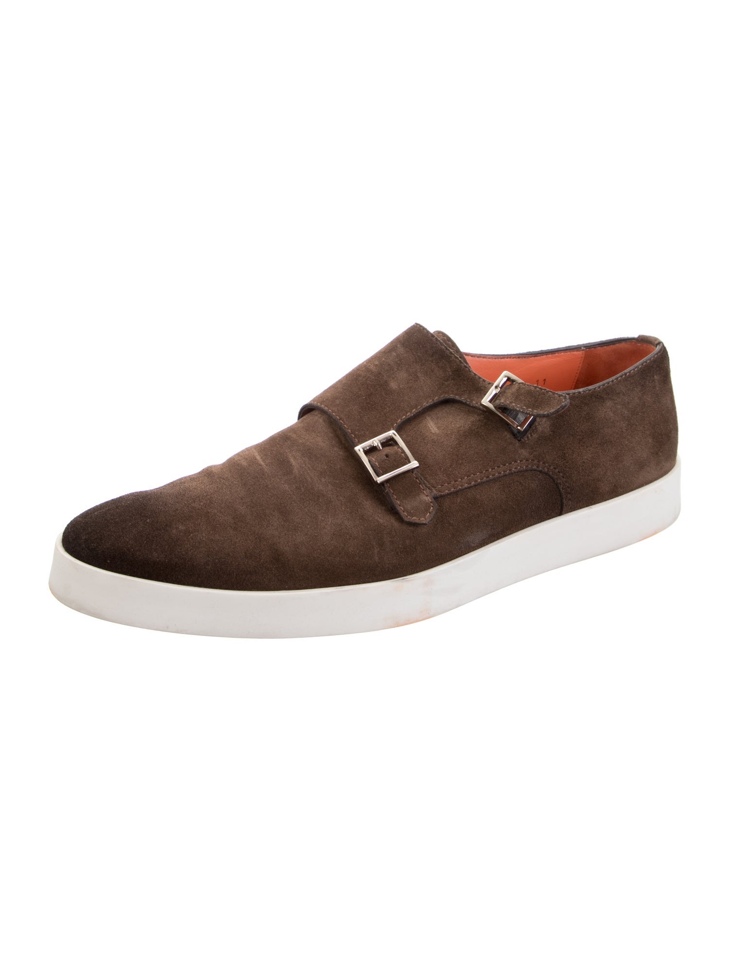 Santoni Suede Monk Straps