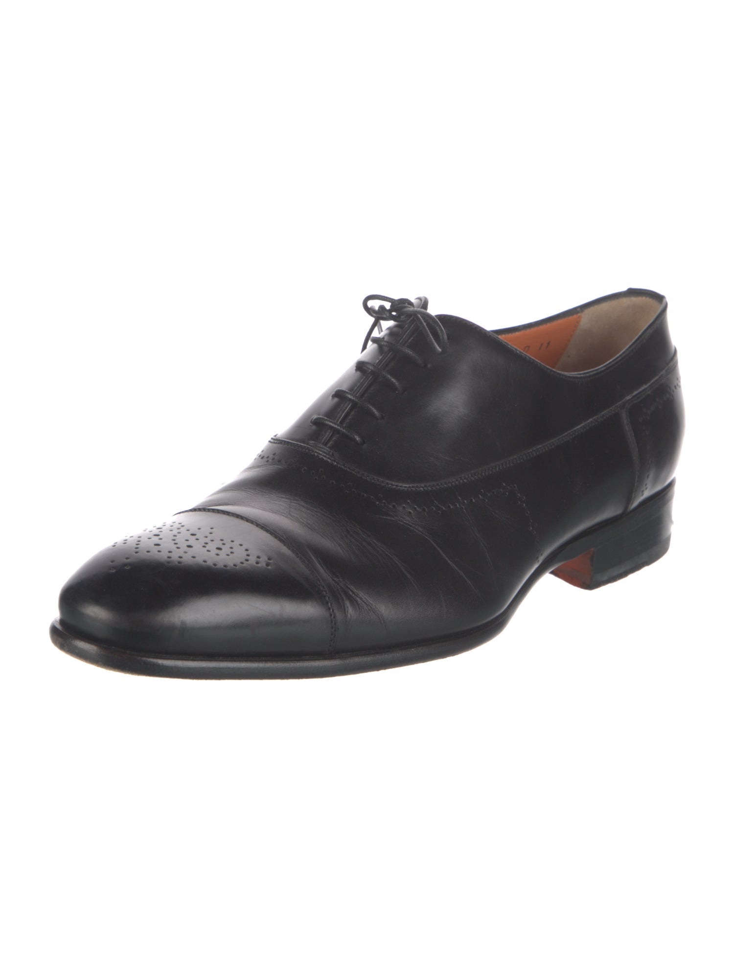 Santoni Leather Lasercut Accents Brogues