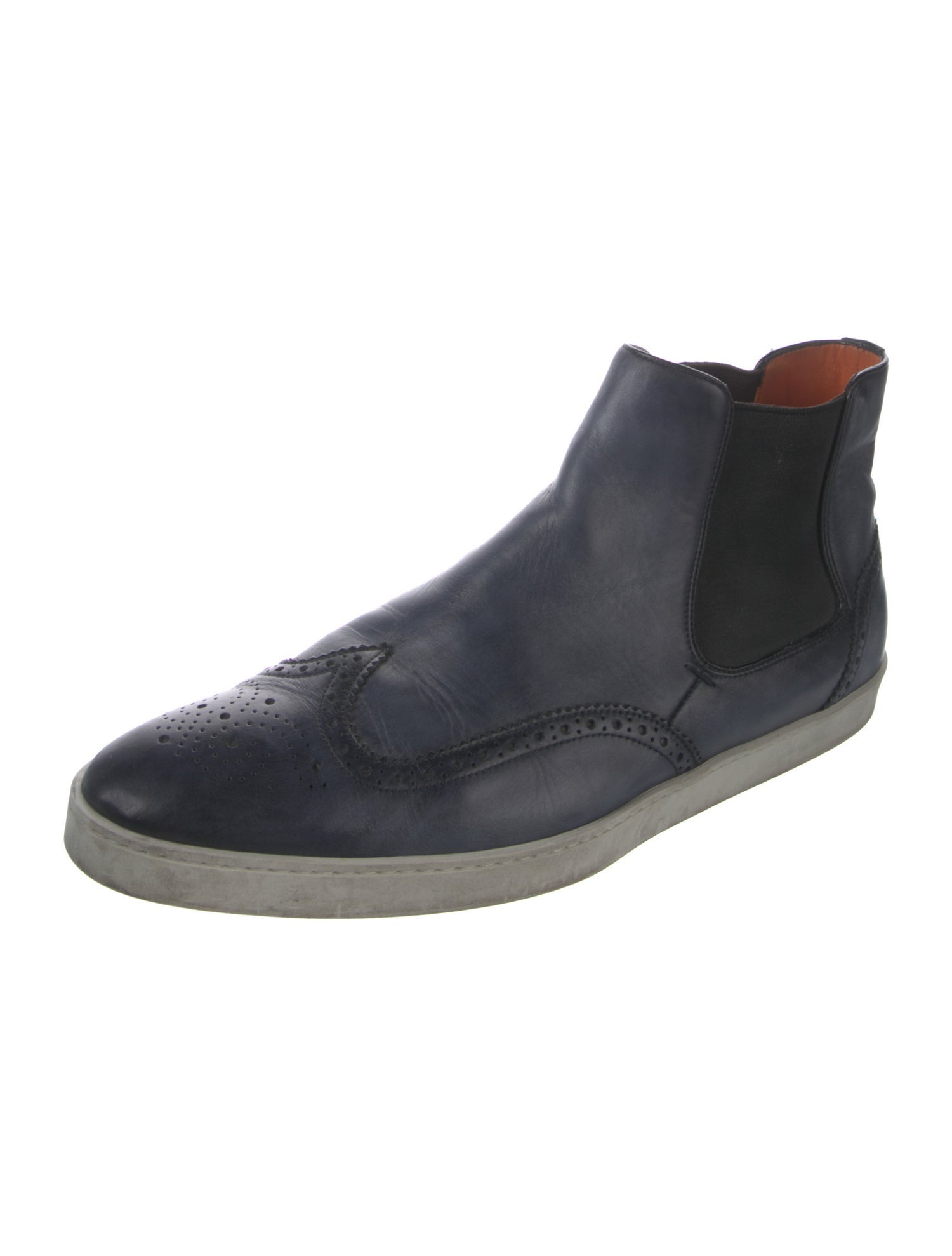 Santoni Leather Chelsea Boots
