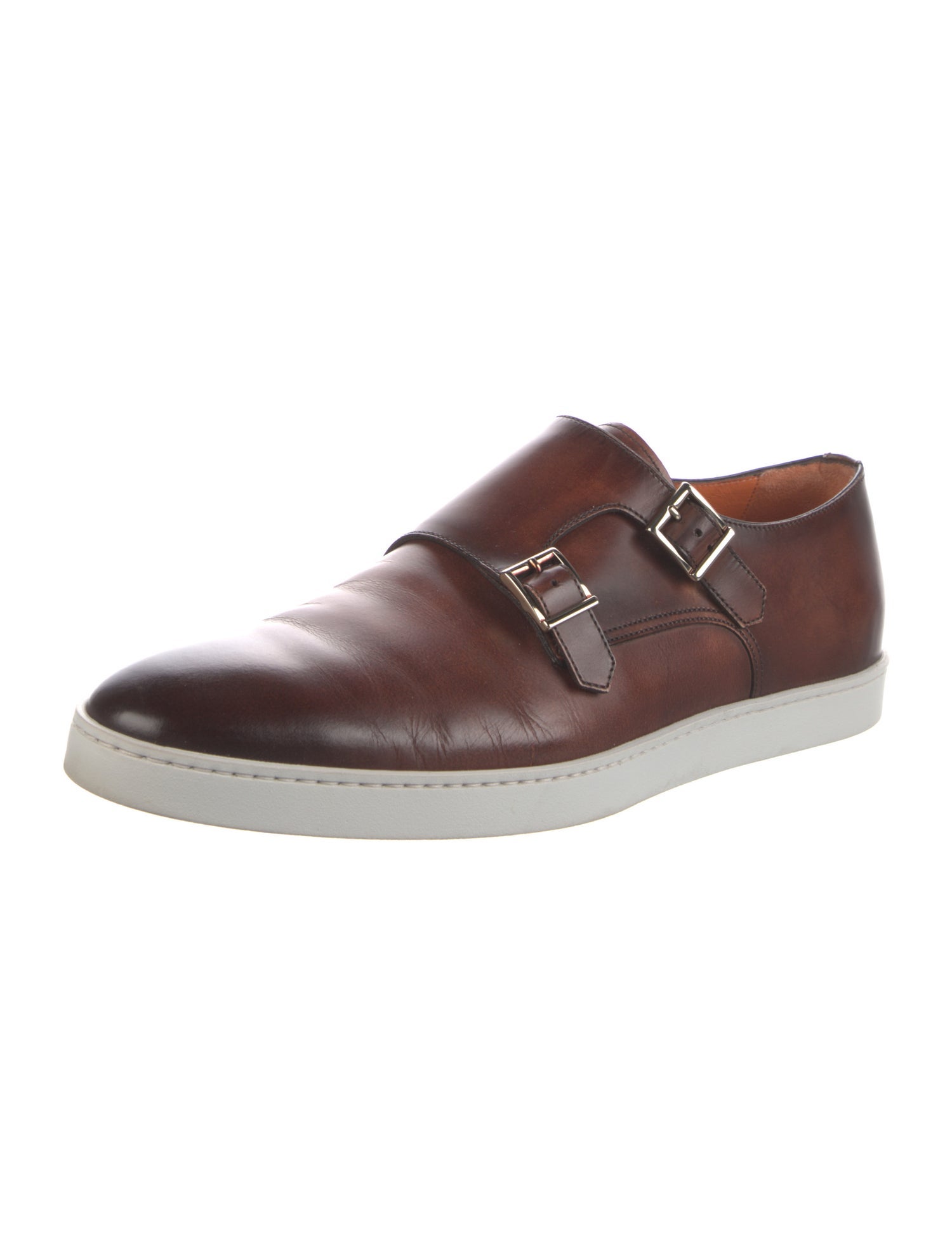 Santoni Leather Monk Straps