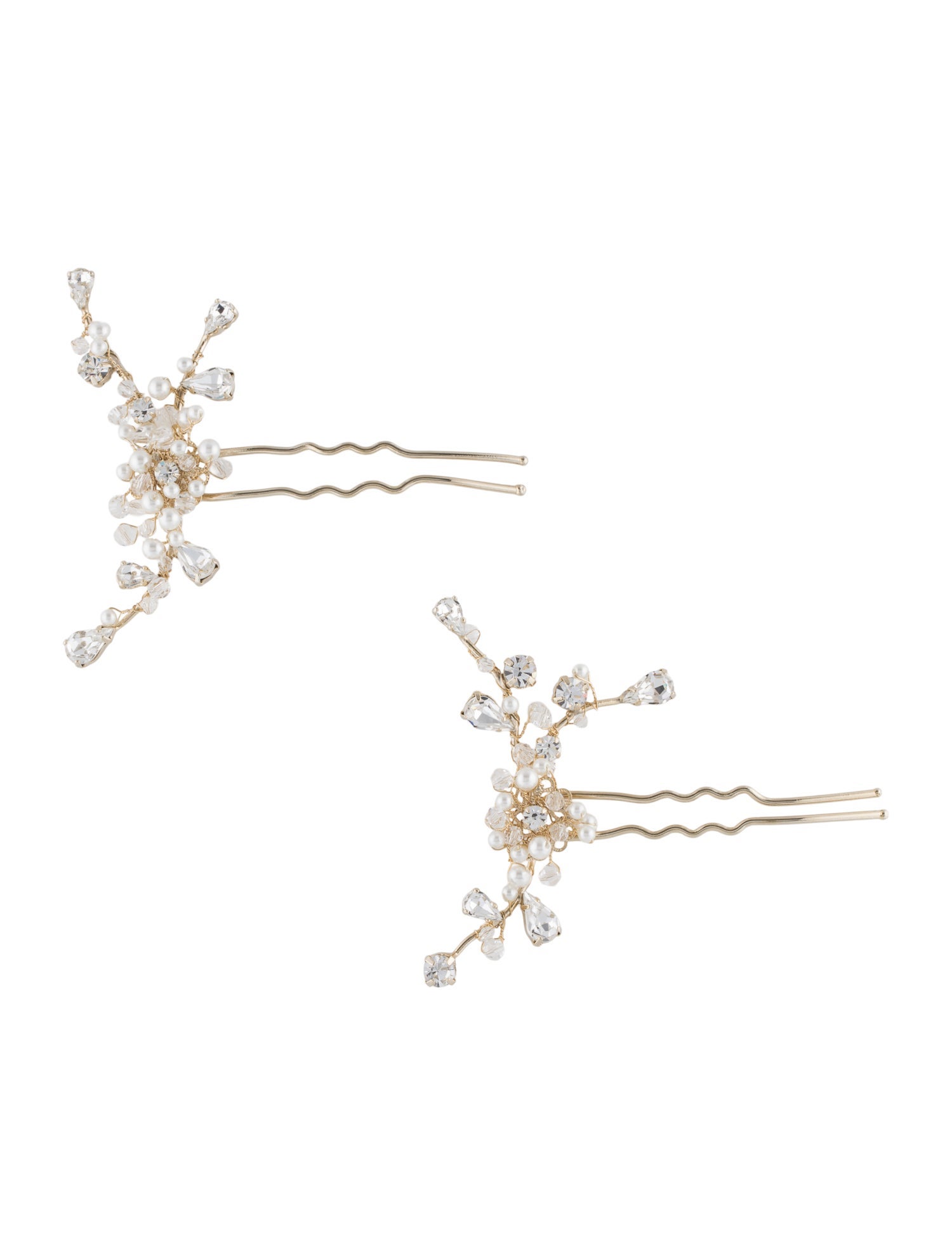 Saiid Kobeisy hair pins with faceted crystals