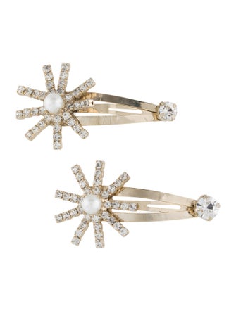 Saiid Kobeisy hair clips with crystals and pearls