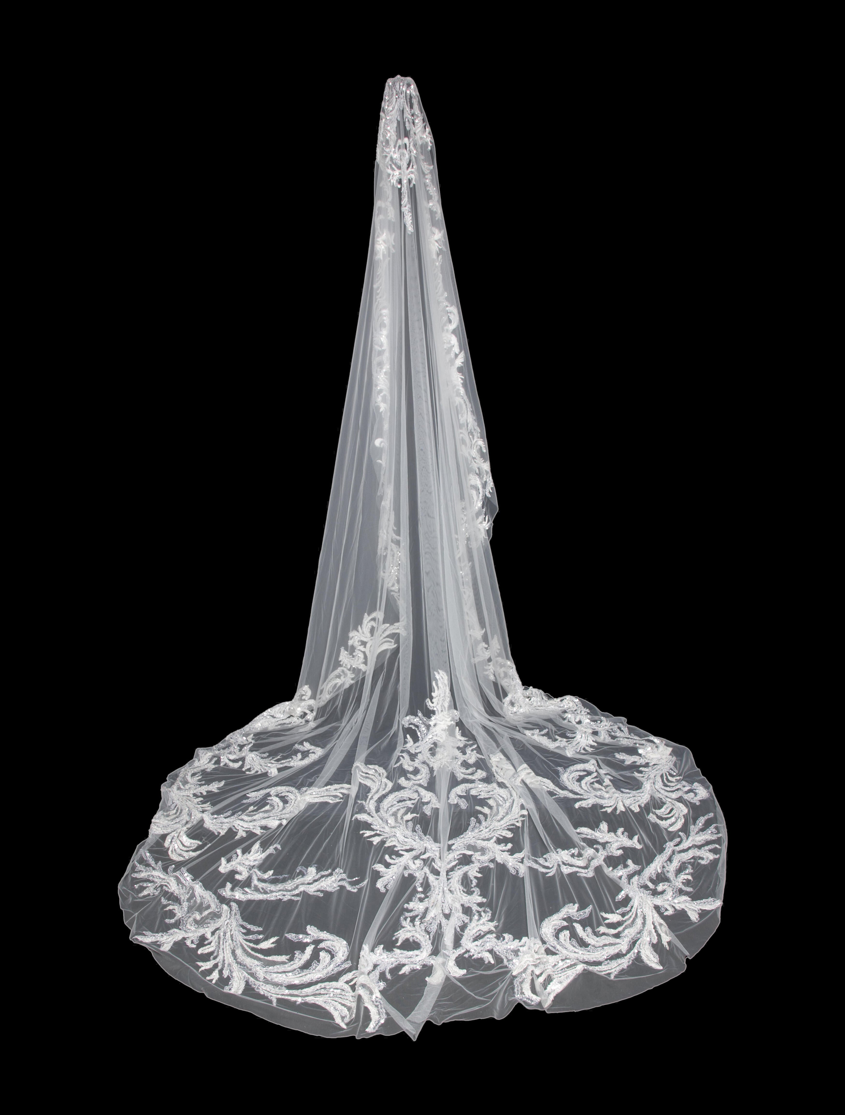 Saiid Kobeisy Baroque Pattern Veil