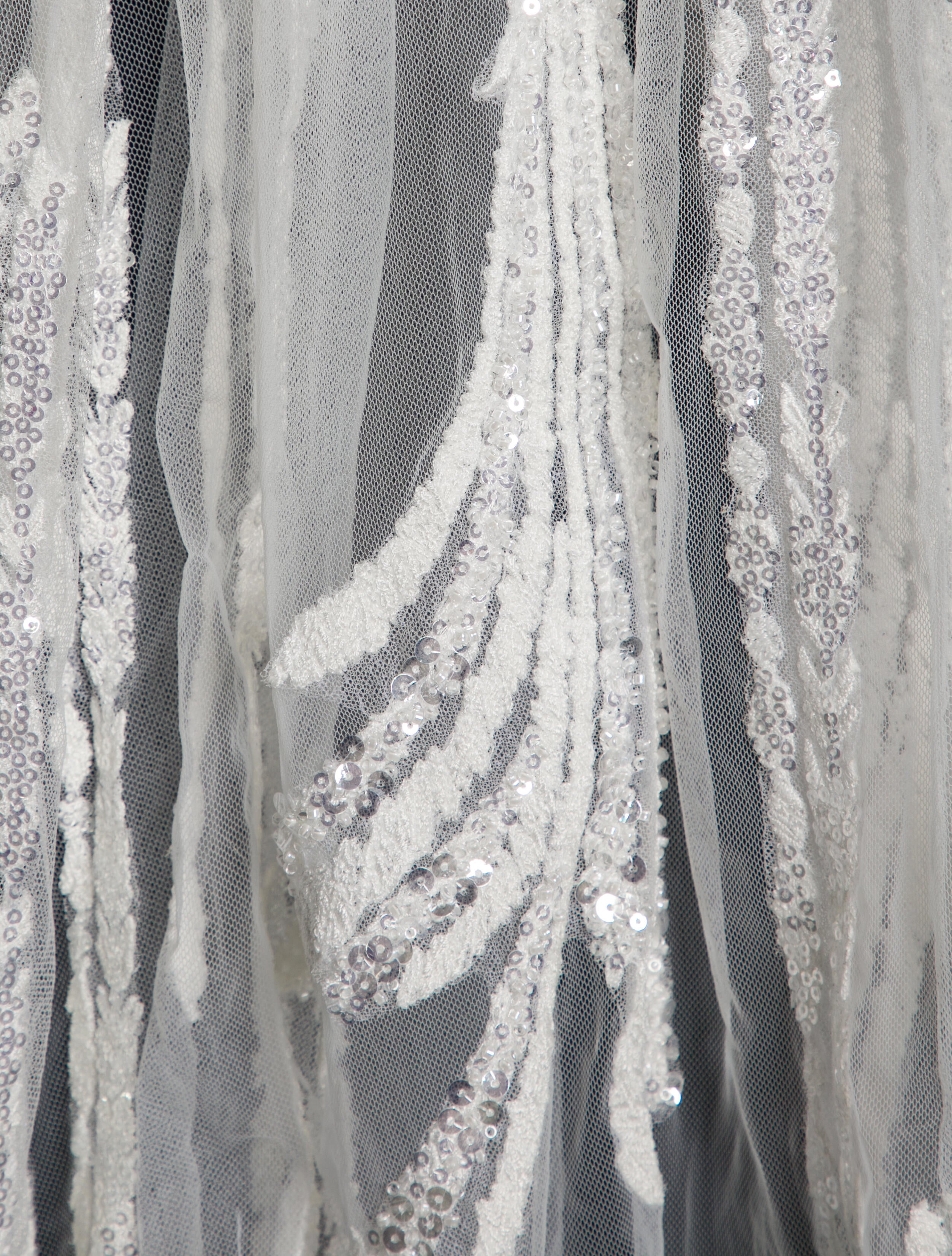 Saiid Kobeisy Long Embroidered Veil