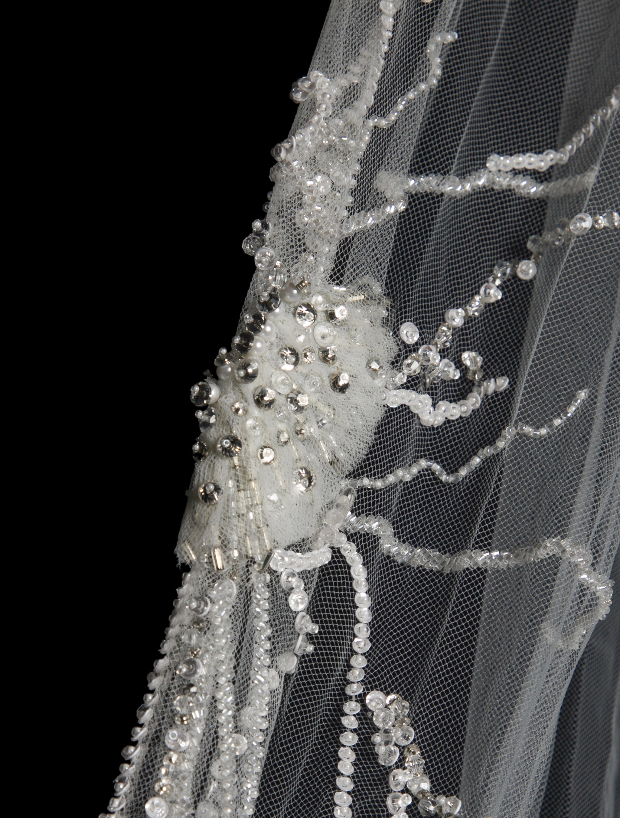 Saiid Kobeisy Long Beaded Veil