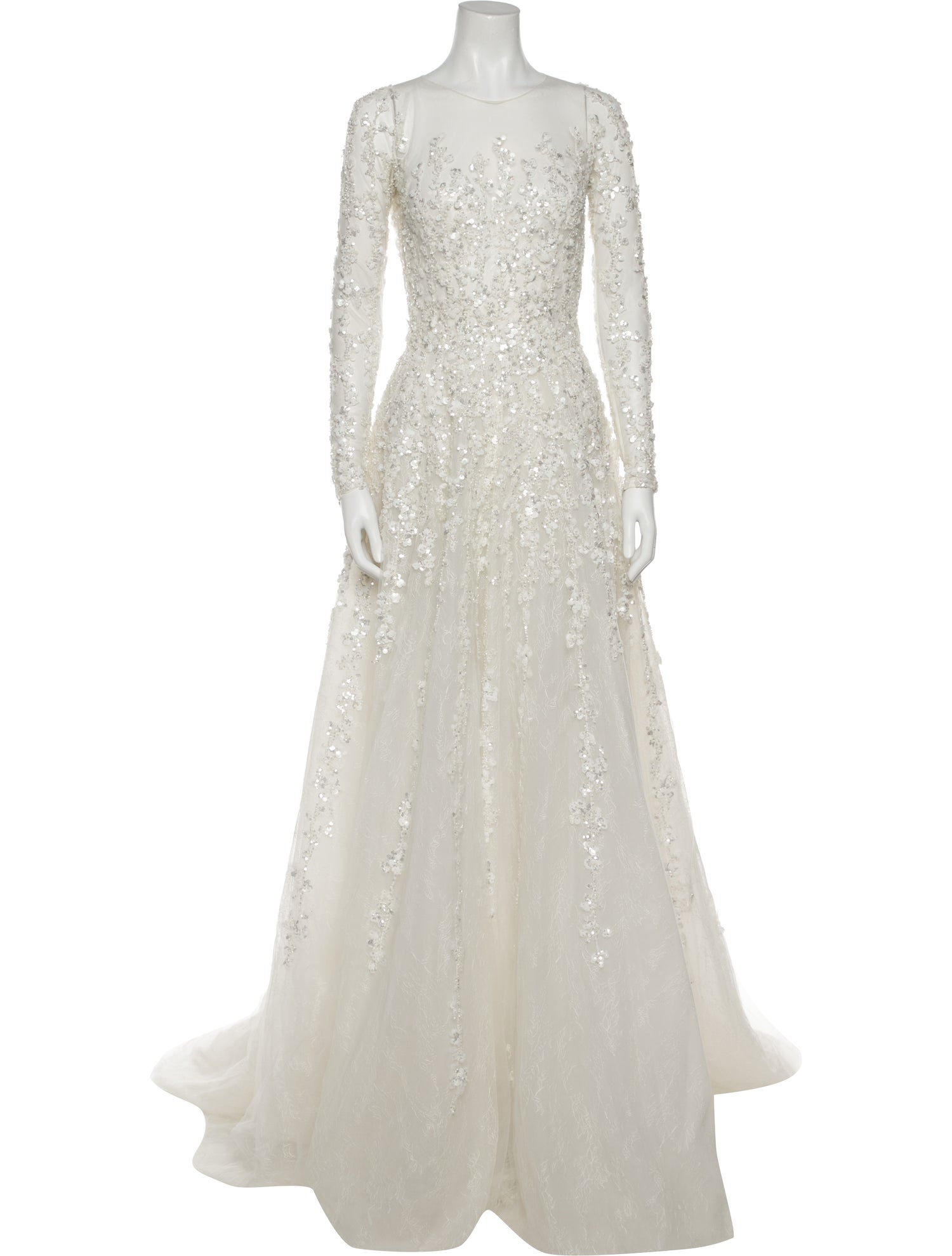 Saiid Kobeisy Bateau Neckline Long Dress