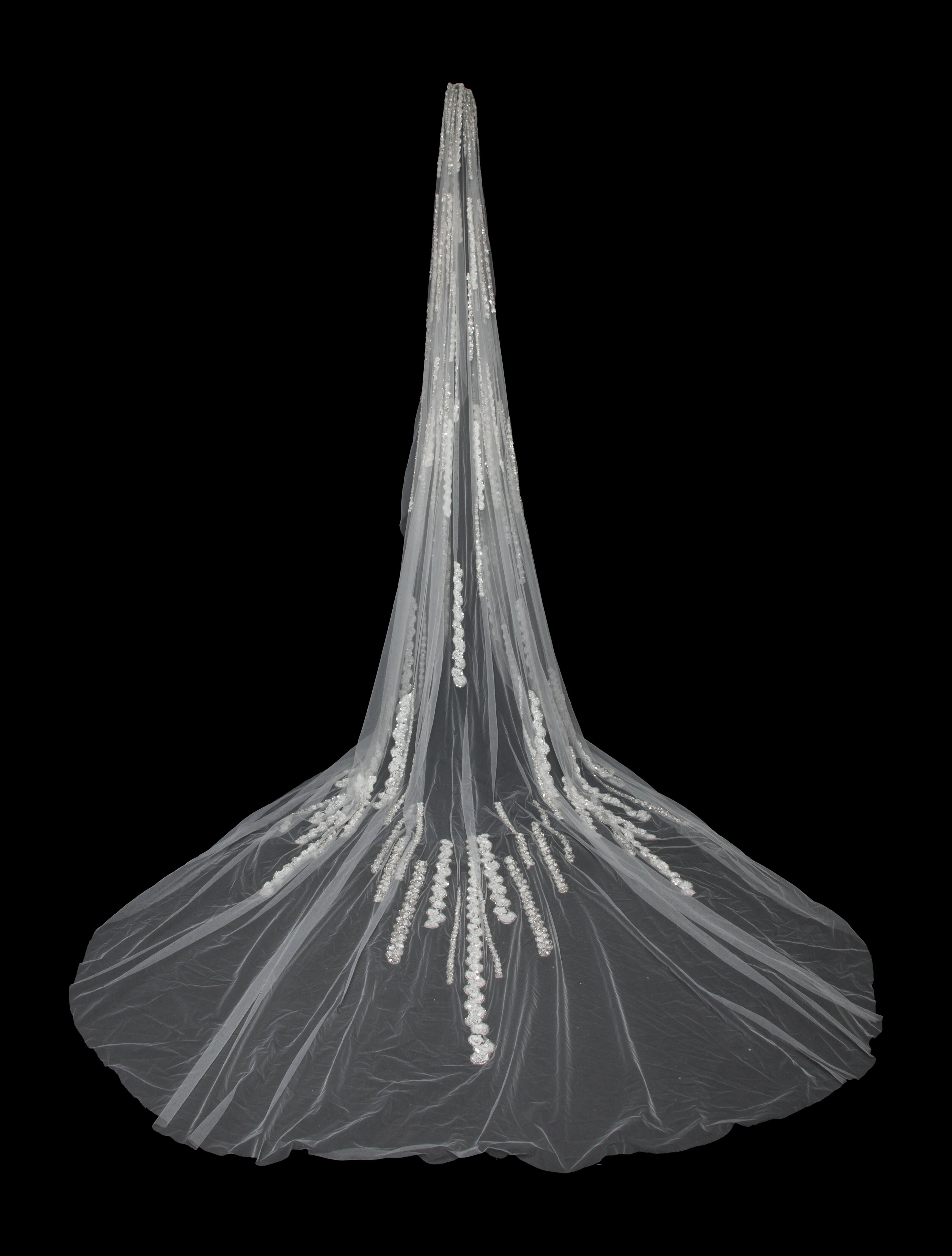 Saiid Kobeisy Tulle Beaded Veil