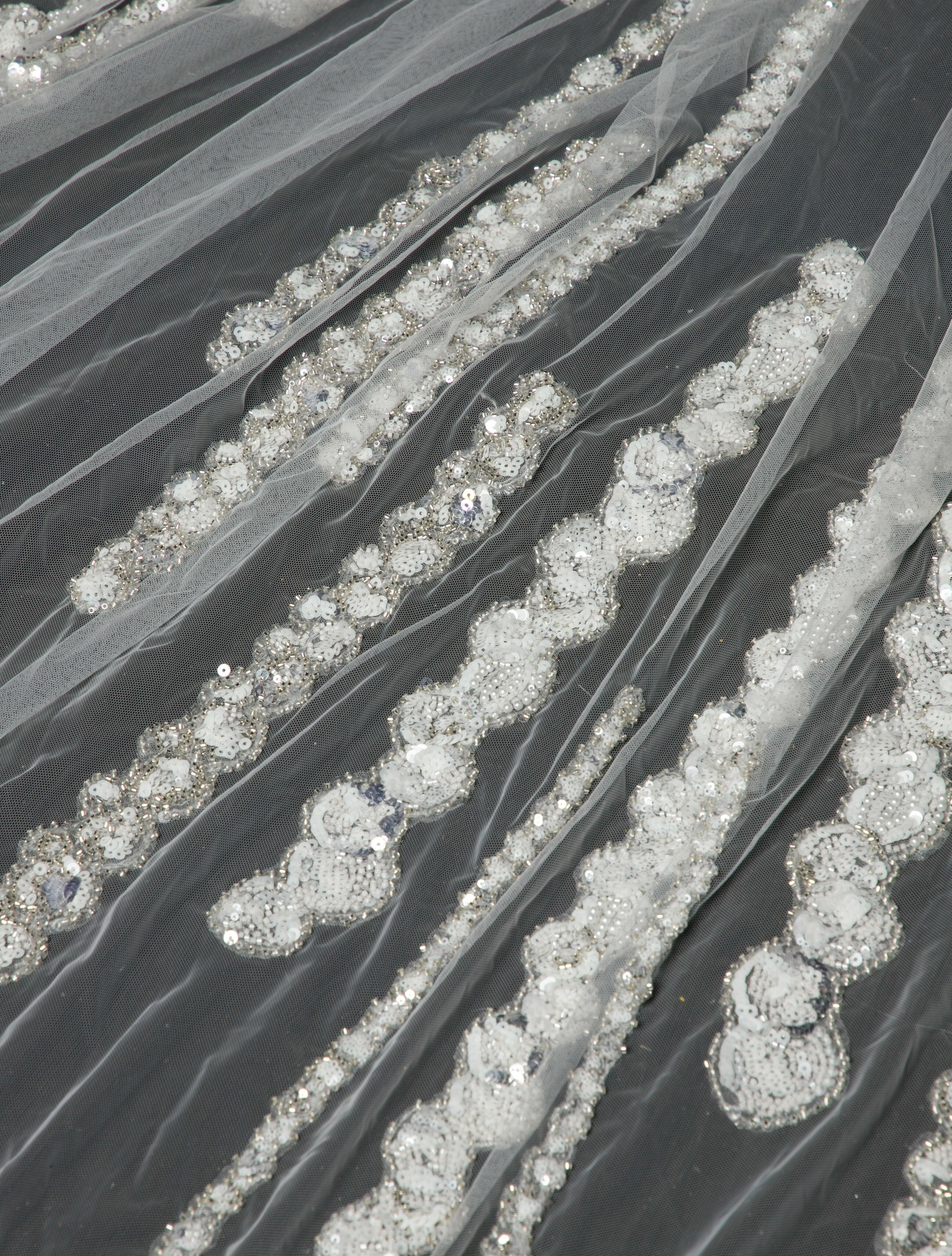 Saiid Kobeisy Tulle Beaded Veil