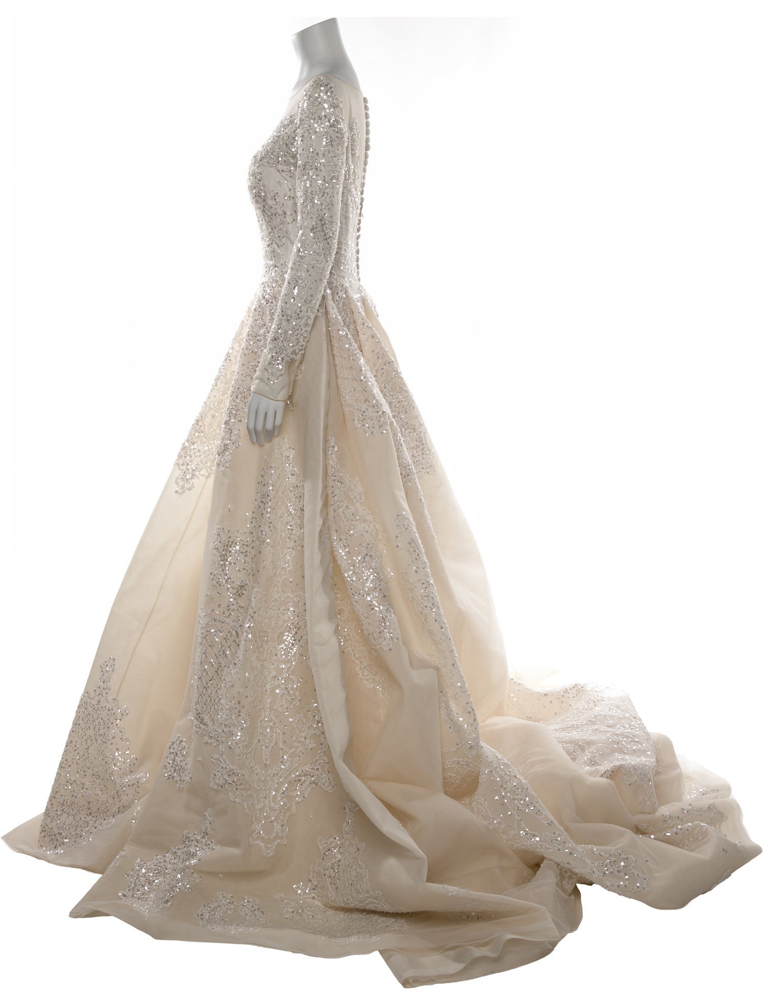 Saiid Kobeisy Bateau Neckline Long Dress w/ Tags