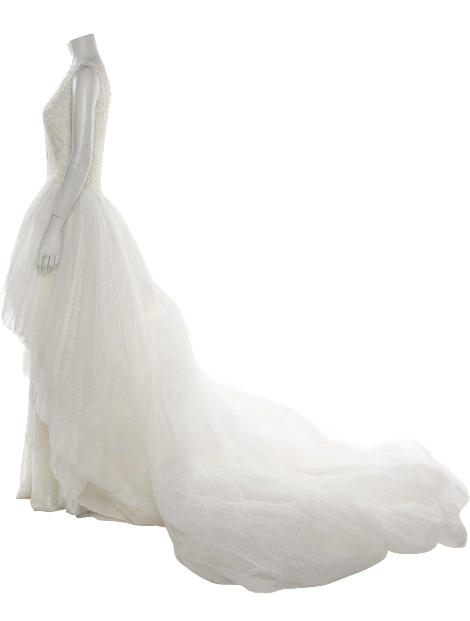 Saiid Kobeisy Lace Pattern Long Dress