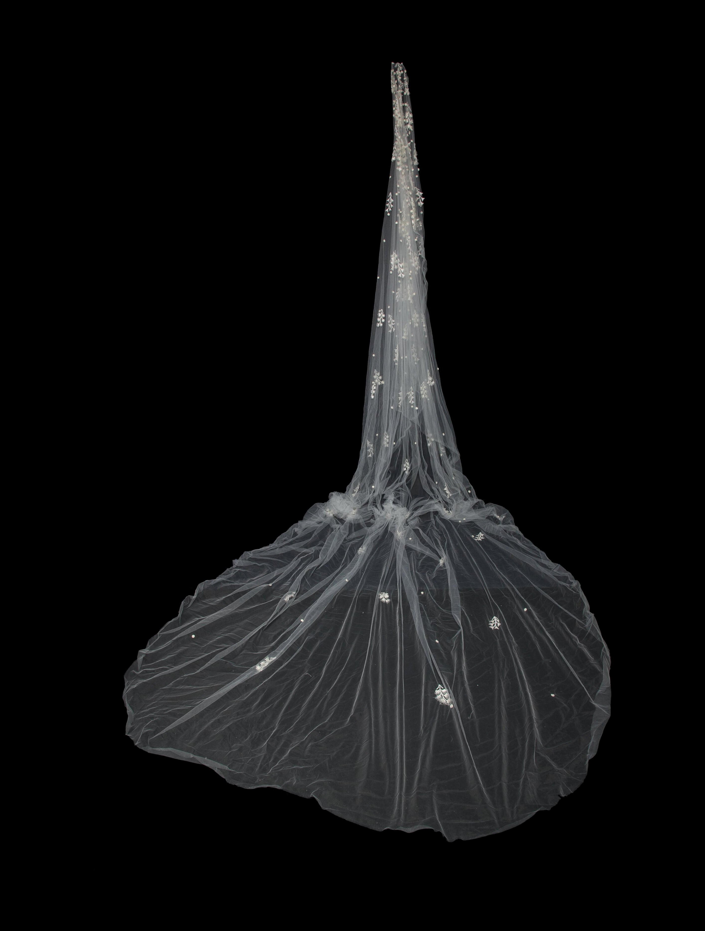 Saiid Kobeisy Tulle Beaded Veil