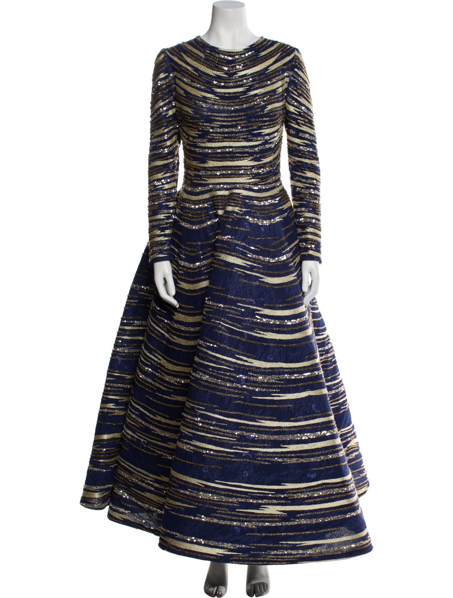 Saiid Kobeisy Striped Long Dress